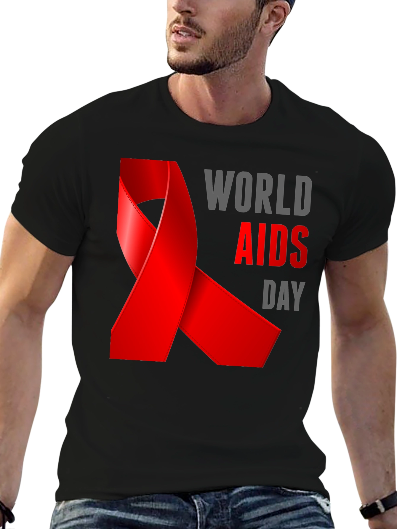 World AIDS Day Awareness Black T-Shirt