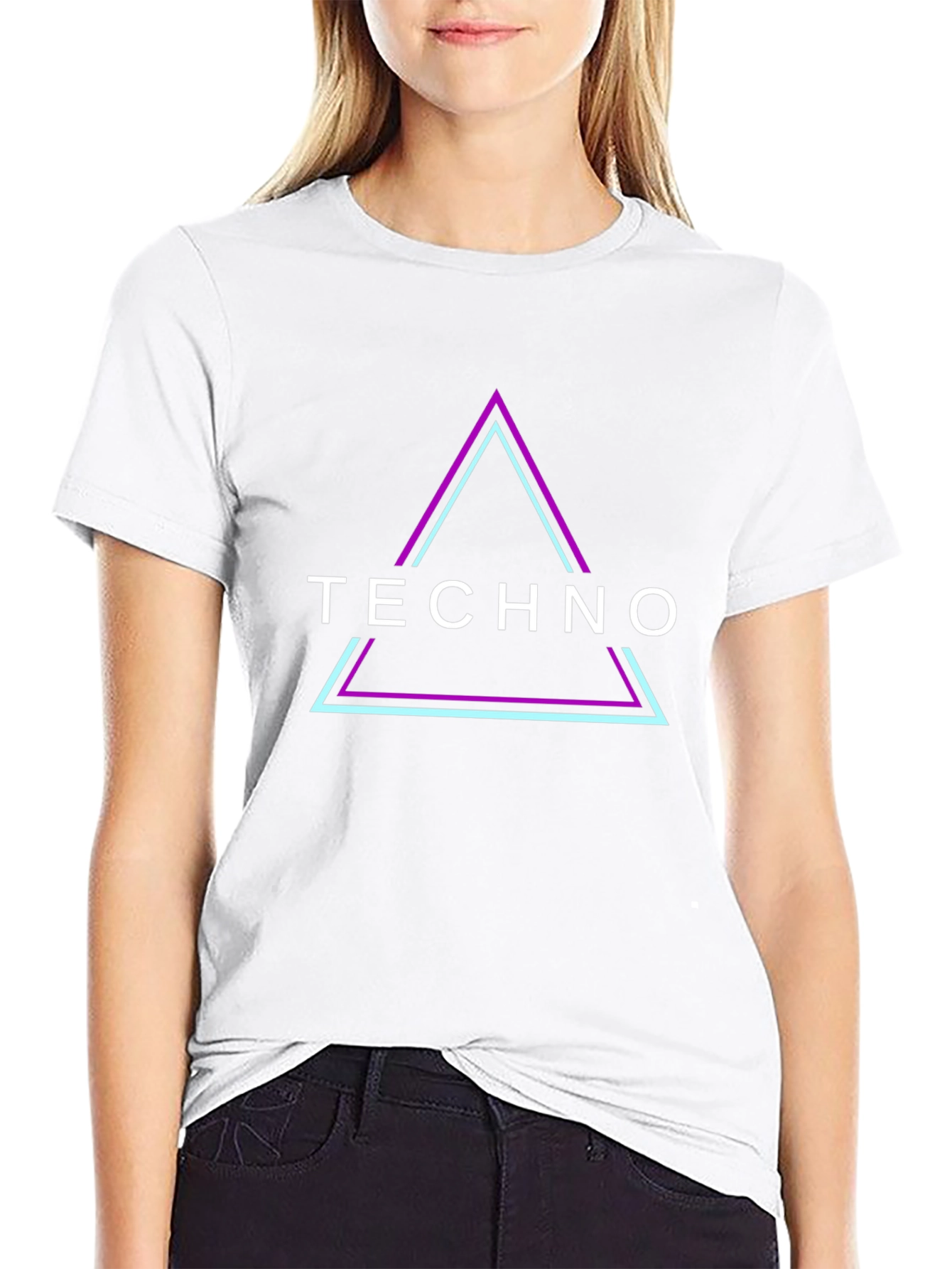 Techno Graphic T-Shirt - Black Cotton Blend Tee