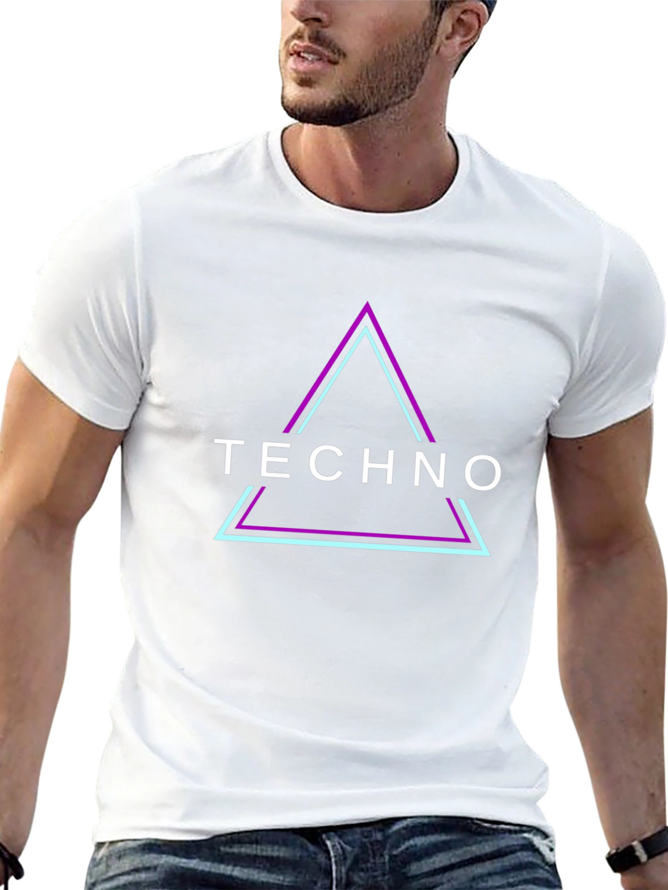 Techno Graphic T-Shirt - Black Cotton Blend Tee