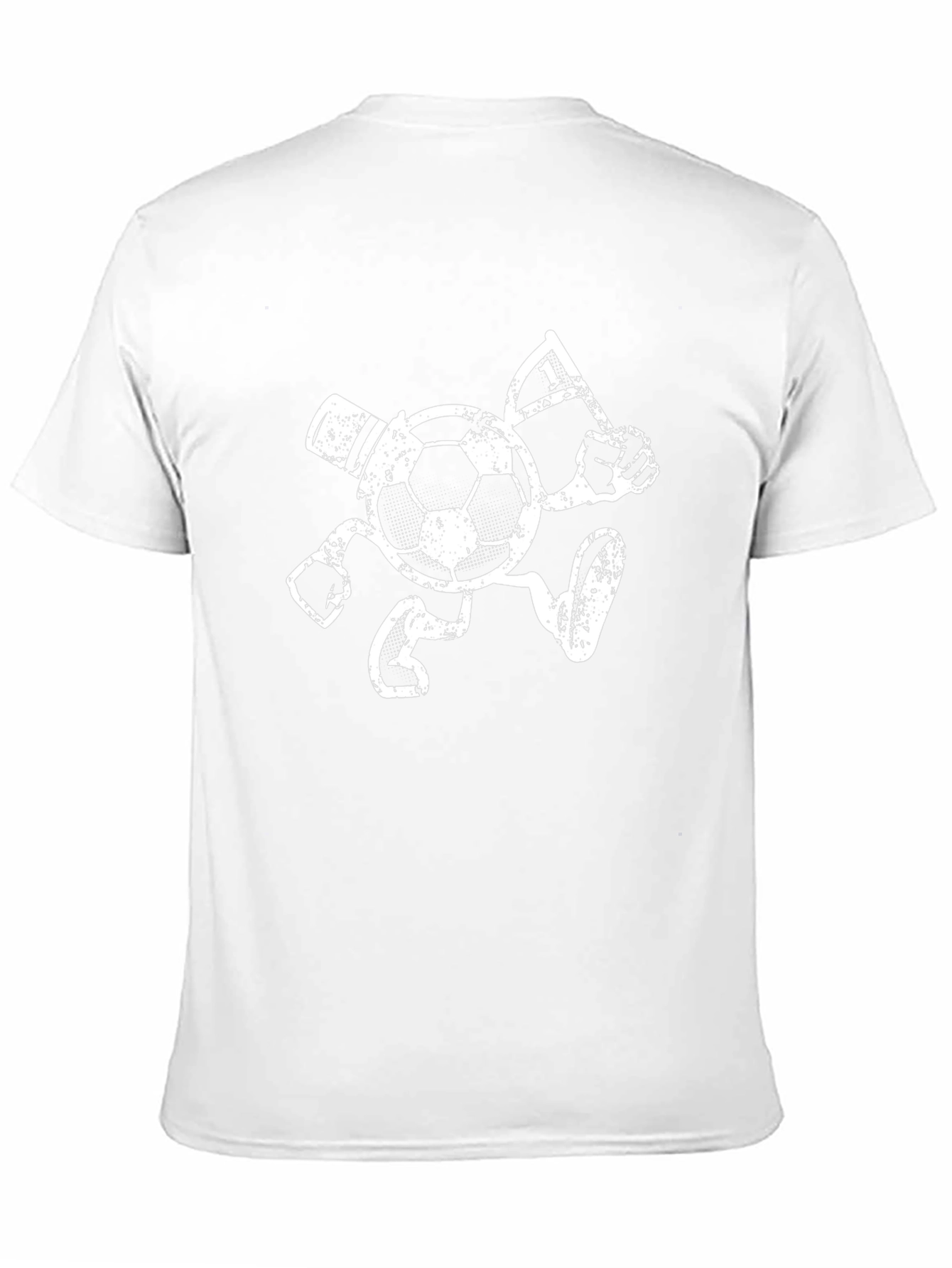 Soccer Mascot Graphic T-Shirt - Black Cotton Tee
