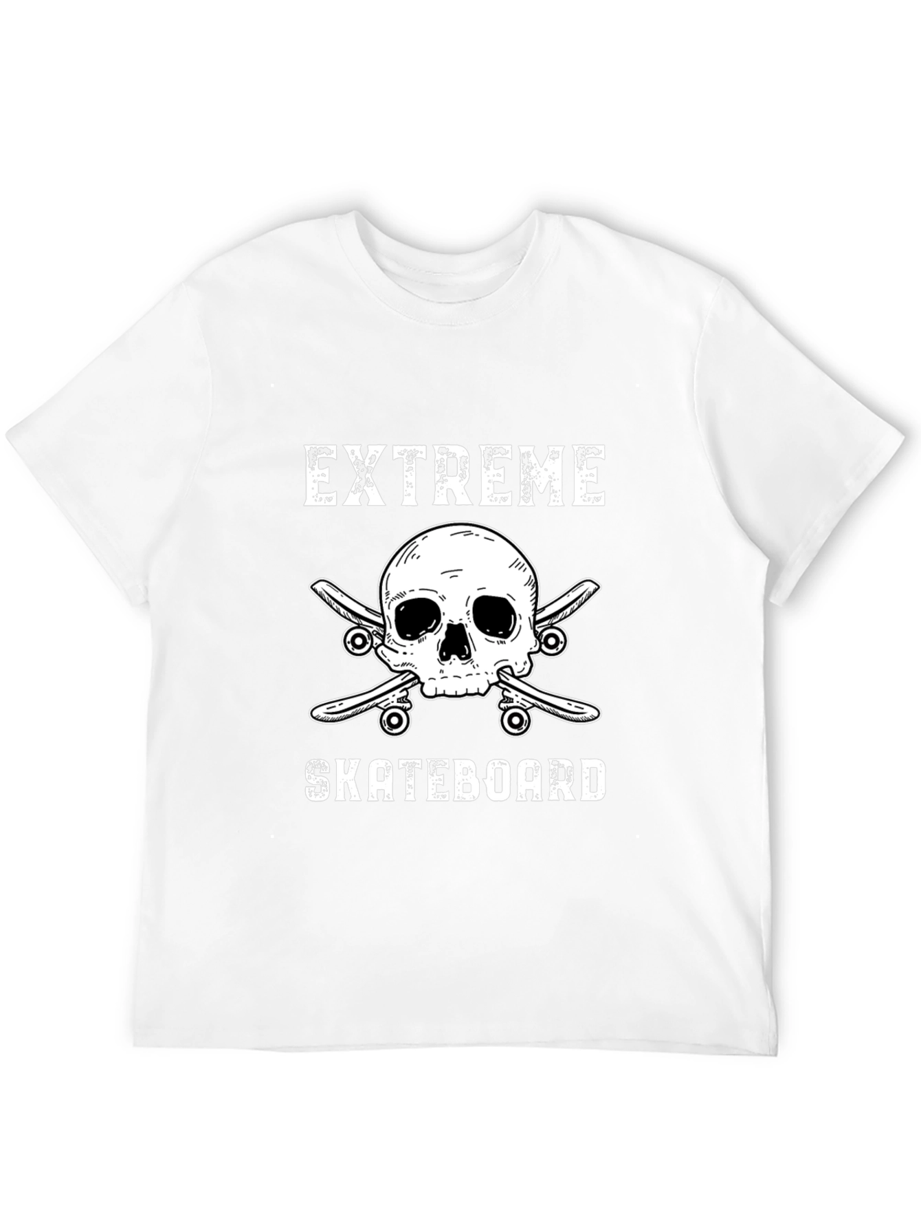 Extreme Skateboard Skull Graphic Tee - Black