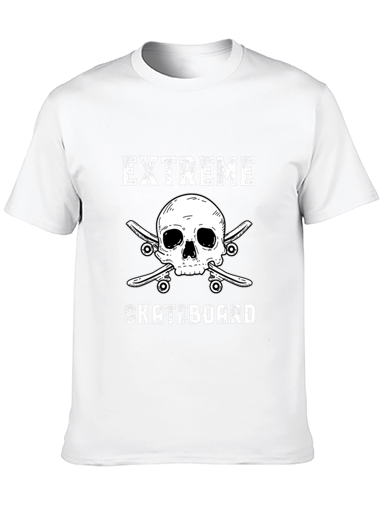 Extreme Skateboard Skull Graphic Tee - Black