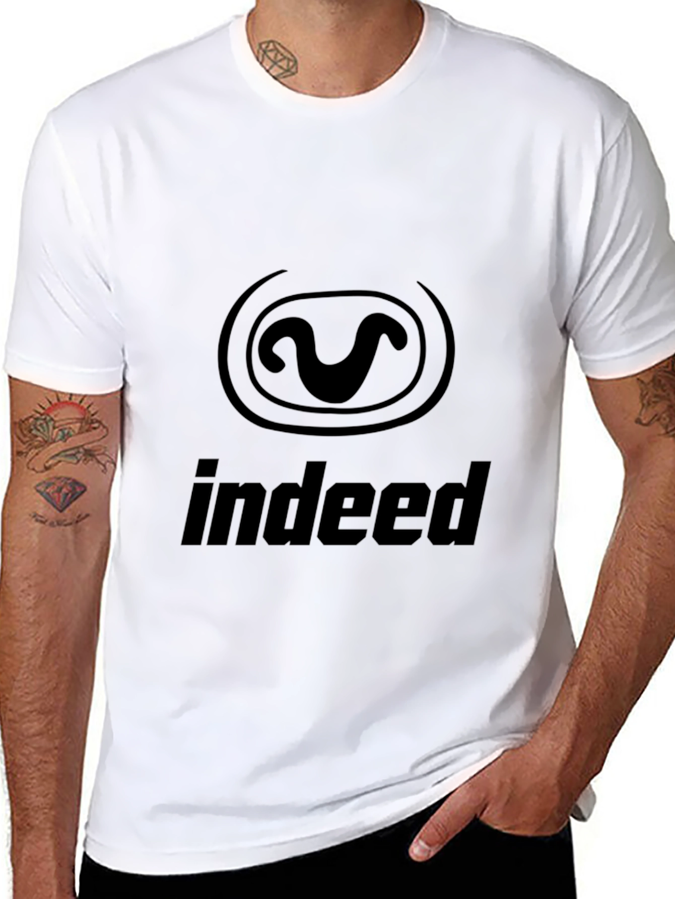 Indeed Logo Black T-Shirt Casual Graphic Tee