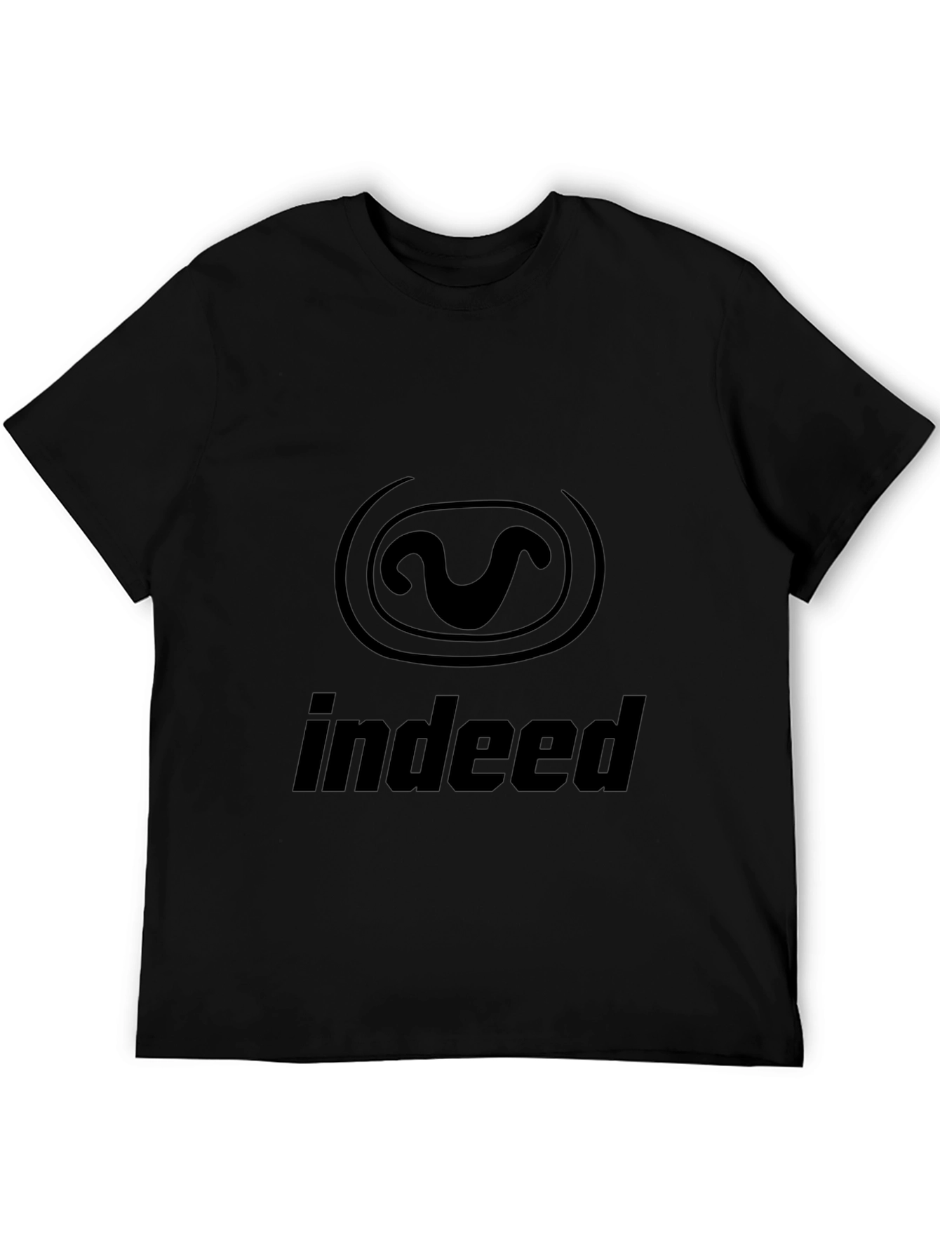 Indeed Logo Black T-Shirt Casual Graphic Tee