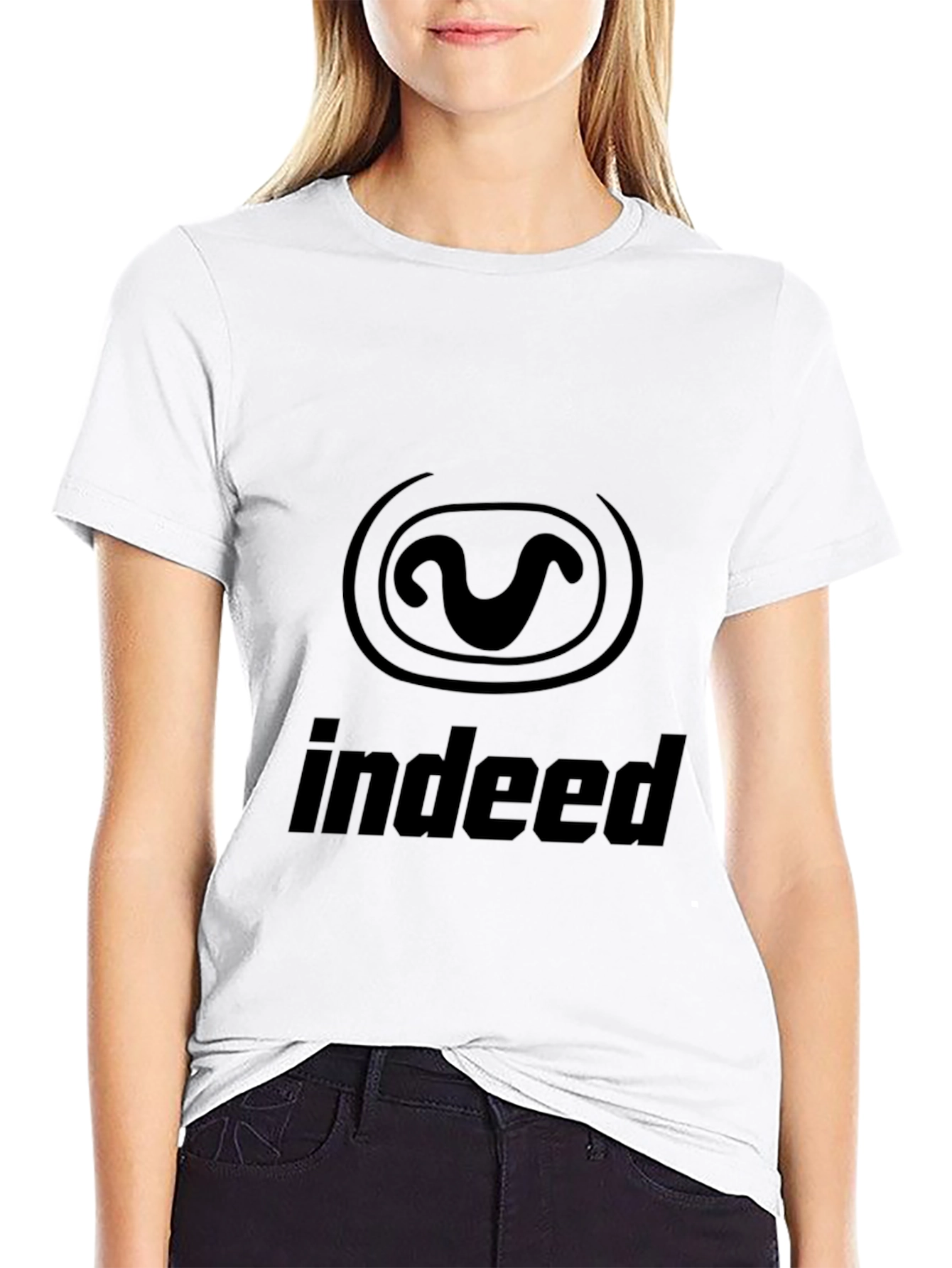 Indeed Logo Black T-Shirt Casual Graphic Tee