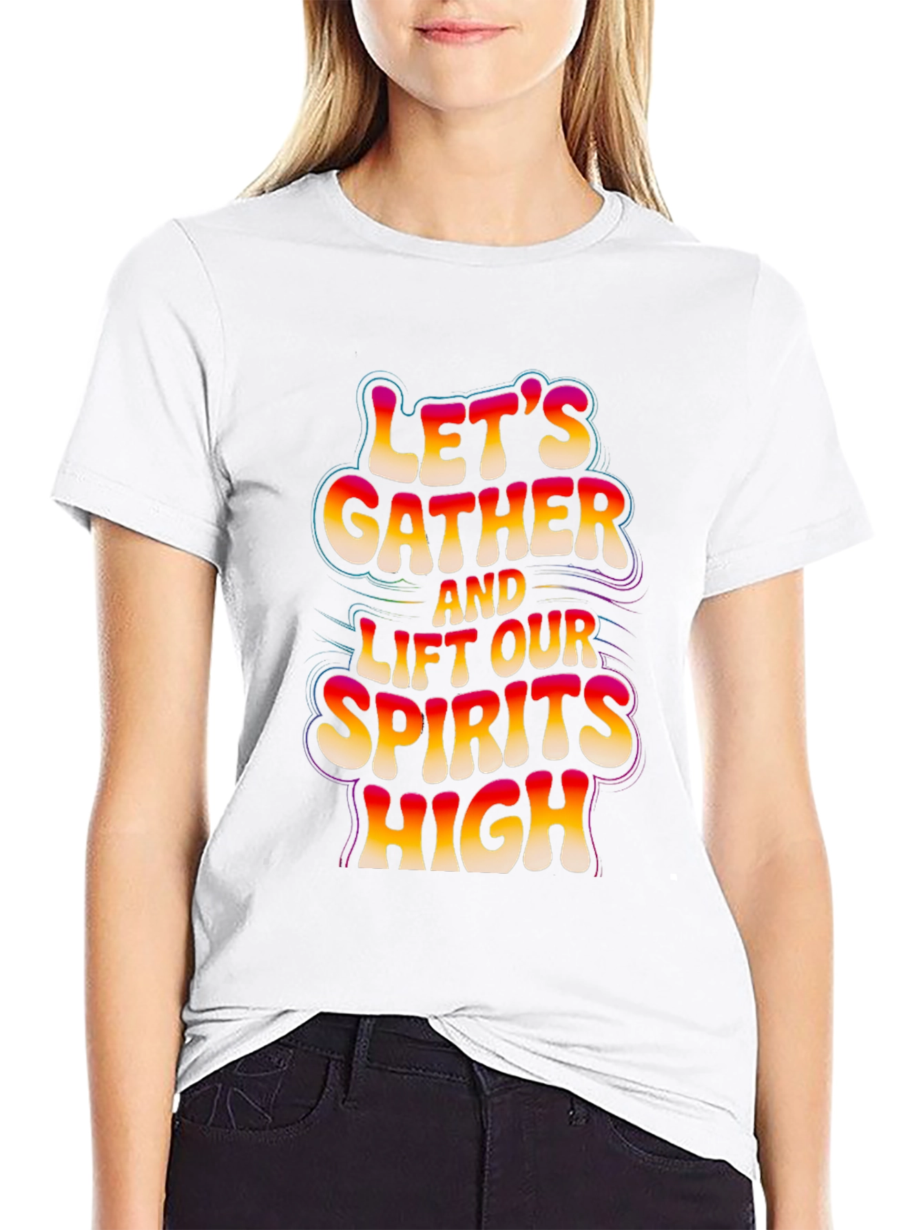 Lets Gather Graphic Tee - Black Cotton Comfort