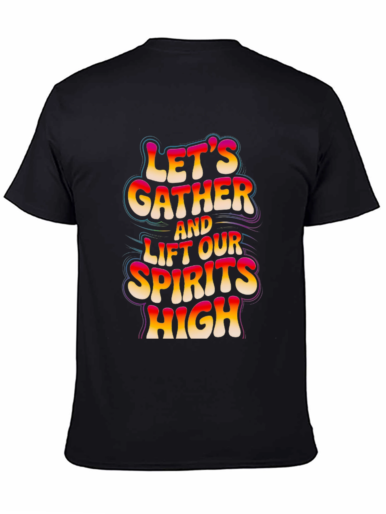 Lets Gather Graphic Tee - Black Cotton Comfort