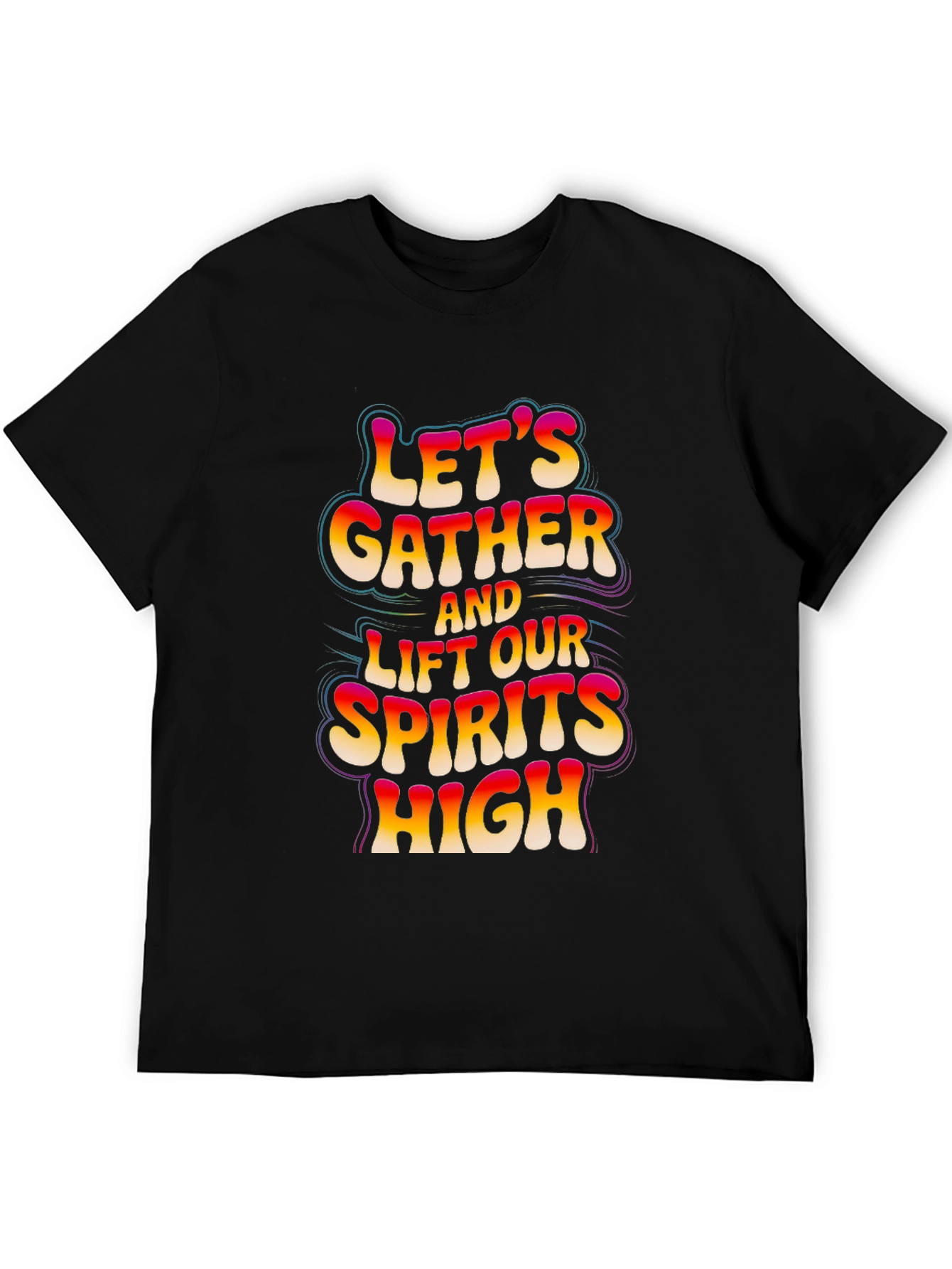 Lets Gather Graphic Tee - Black Cotton Comfort