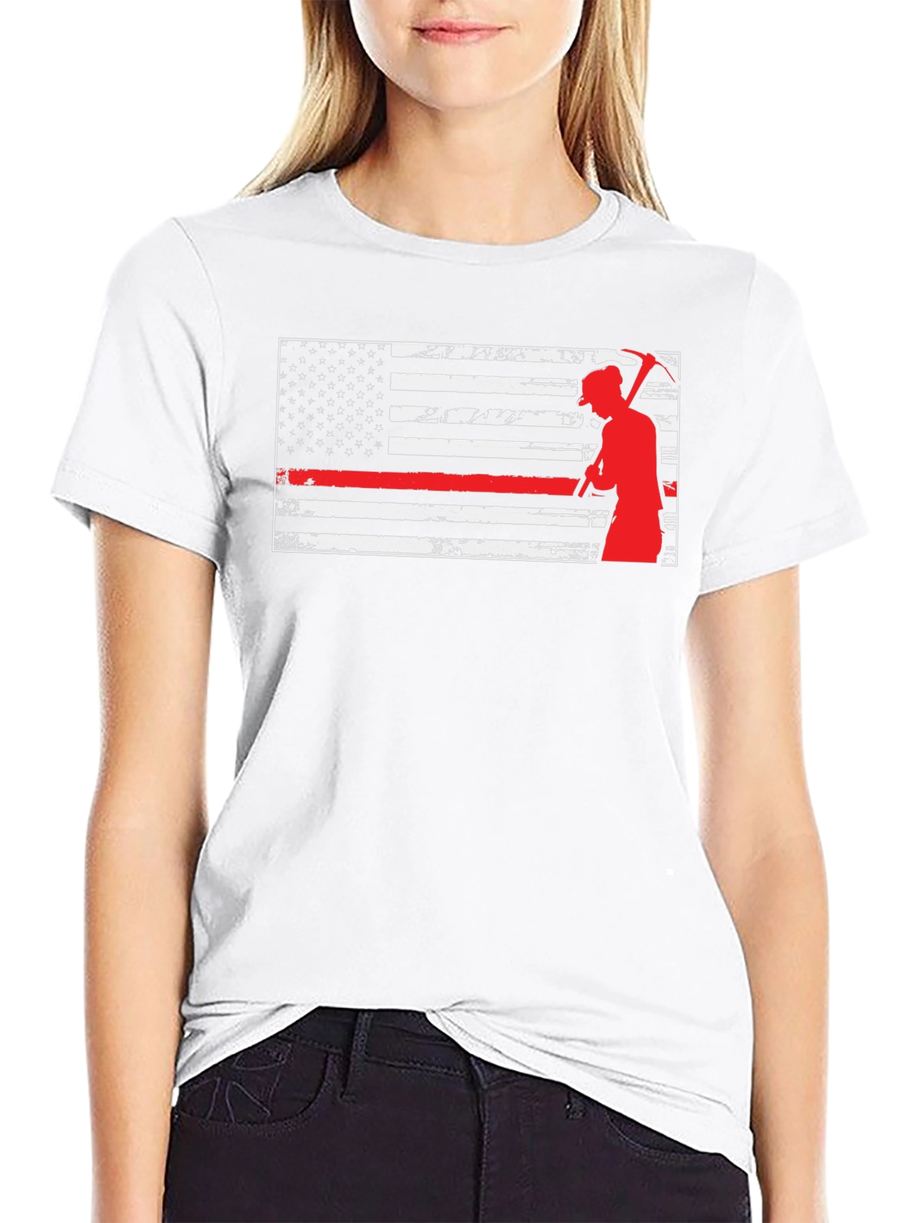 Thin Red Line Miner American Flag T-Shirt