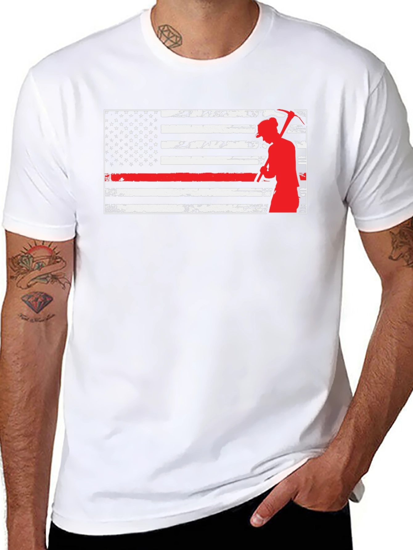 Thin Red Line Miner American Flag T-Shirt