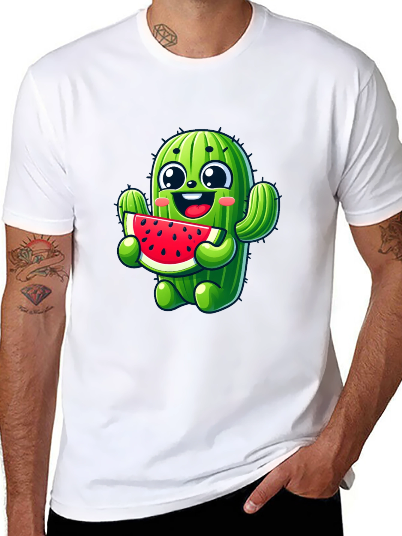 Cactus Watermelon Black T-Shirt
