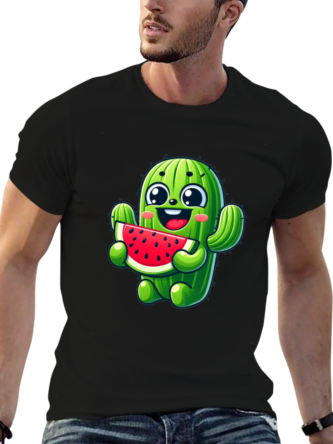 Cactus Watermelon Black T-Shirt