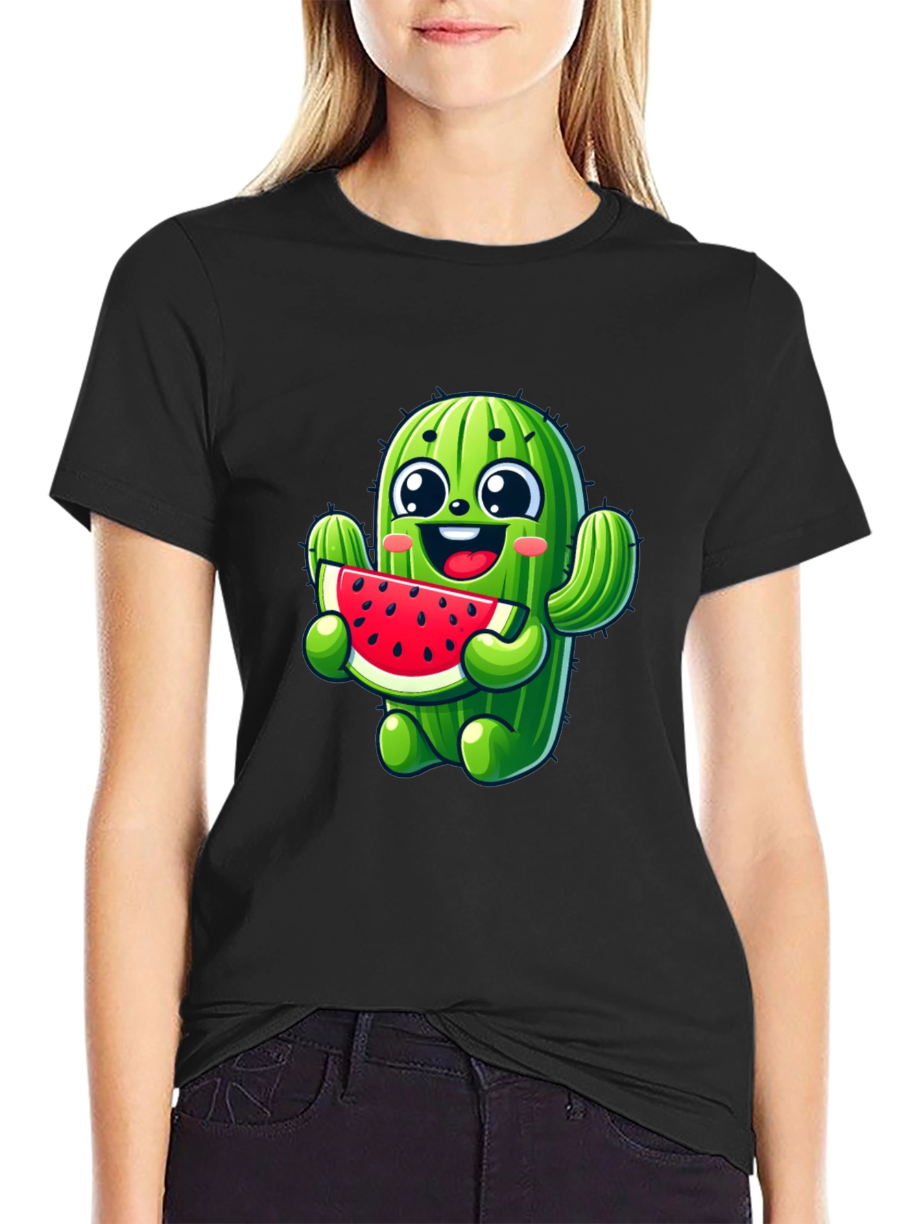 Cactus Watermelon Black T-Shirt