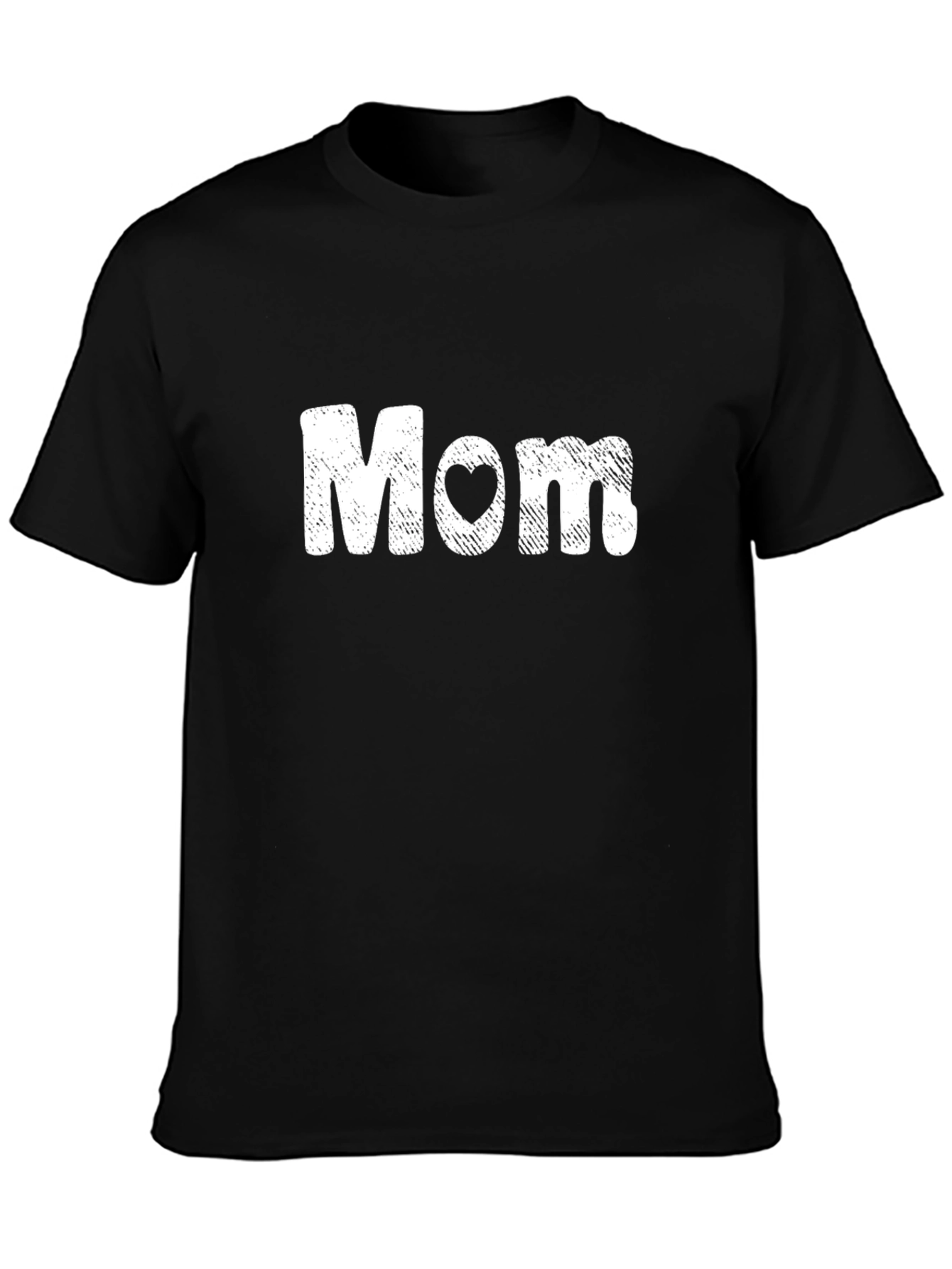 Mom Heart Graphic Tee - Black Short Sleeve