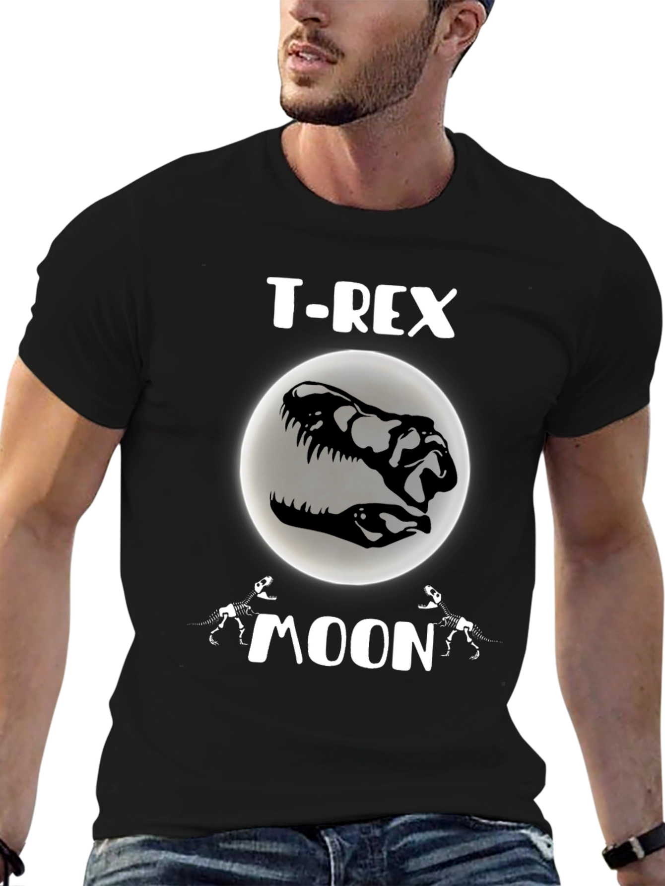 T-Rex Moon Graphic T-Shirt