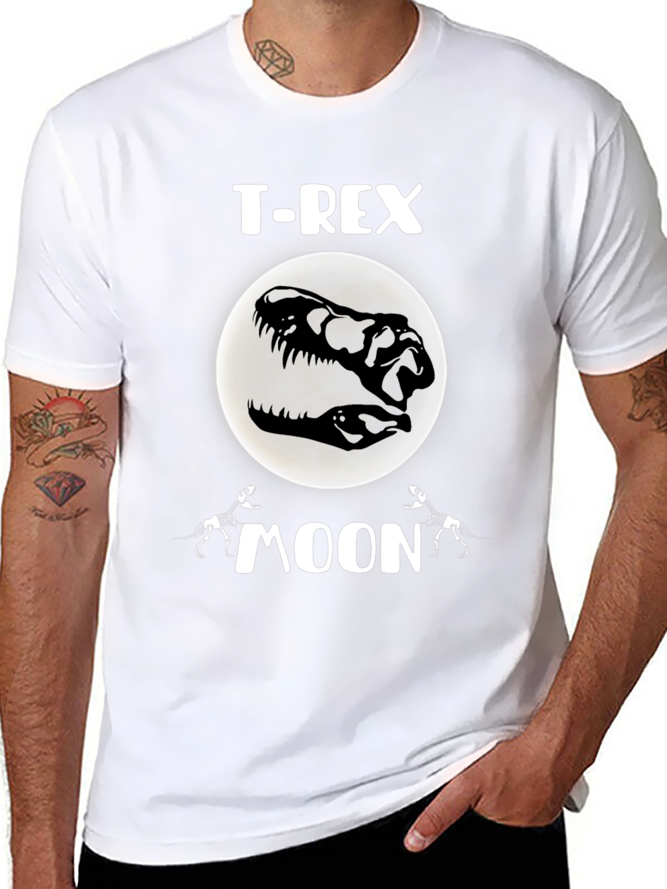 T-Rex Moon Graphic T-Shirt