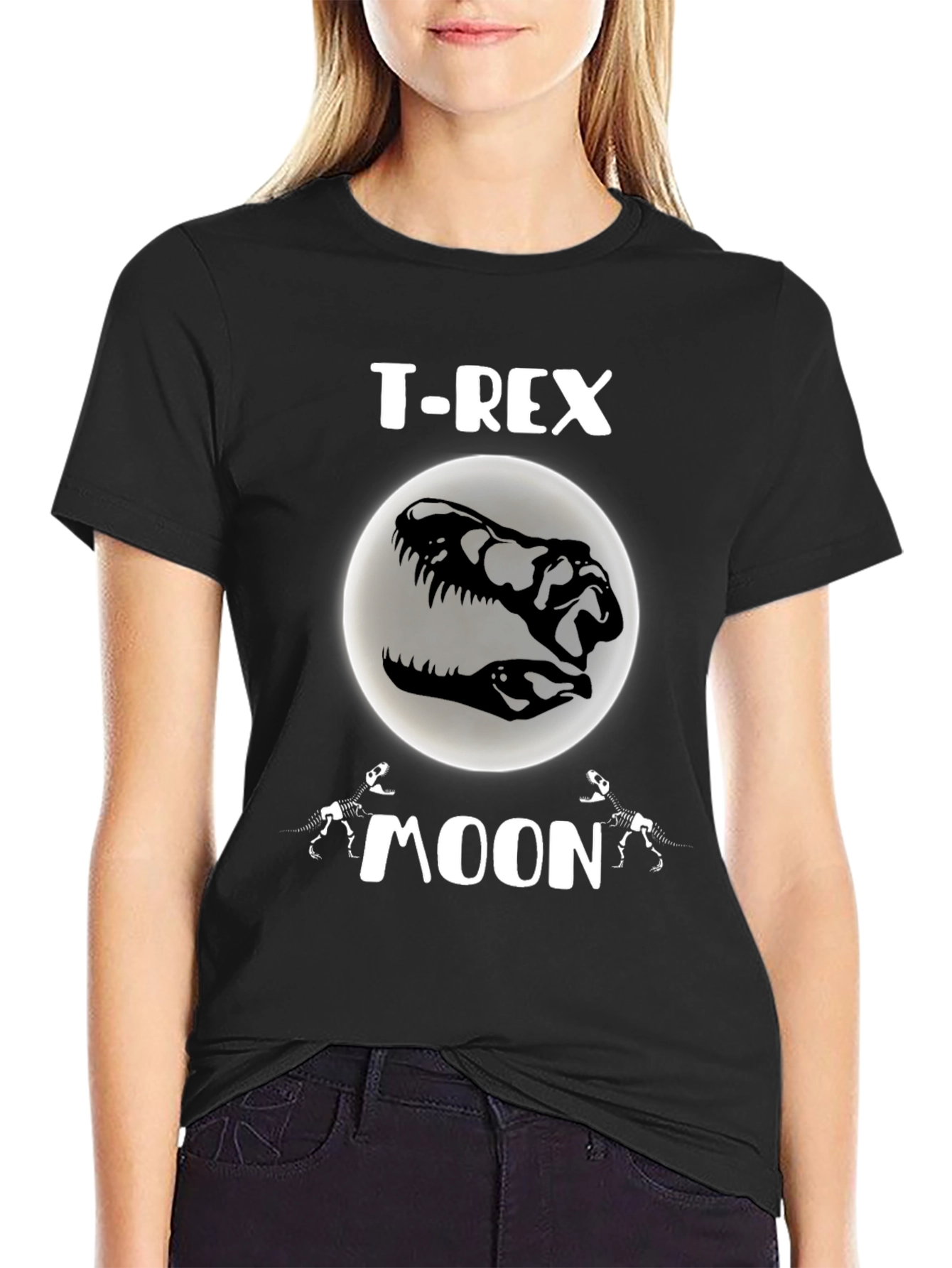 T-Rex Moon Graphic T-Shirt