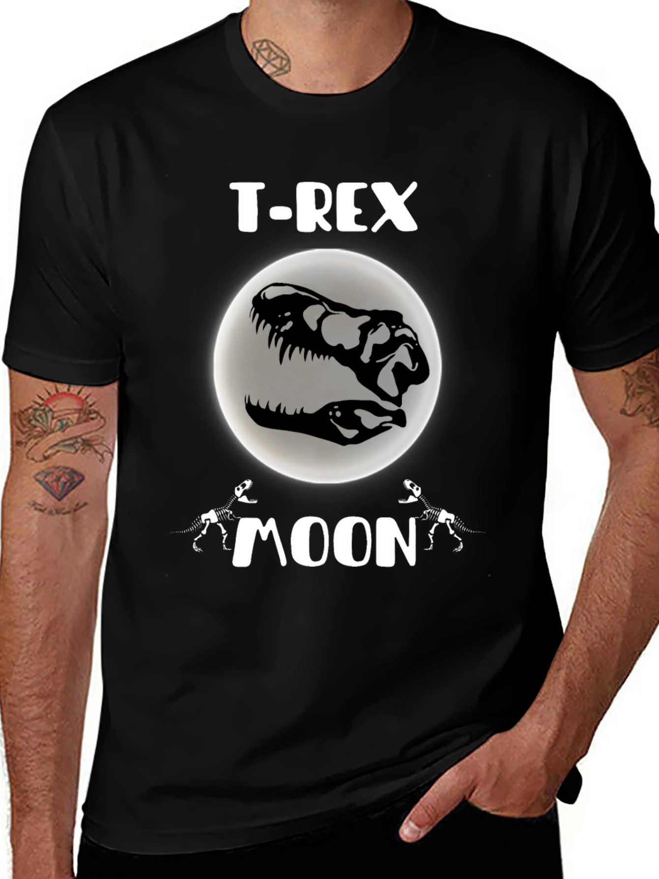 T-Rex Moon Graphic T-Shirt