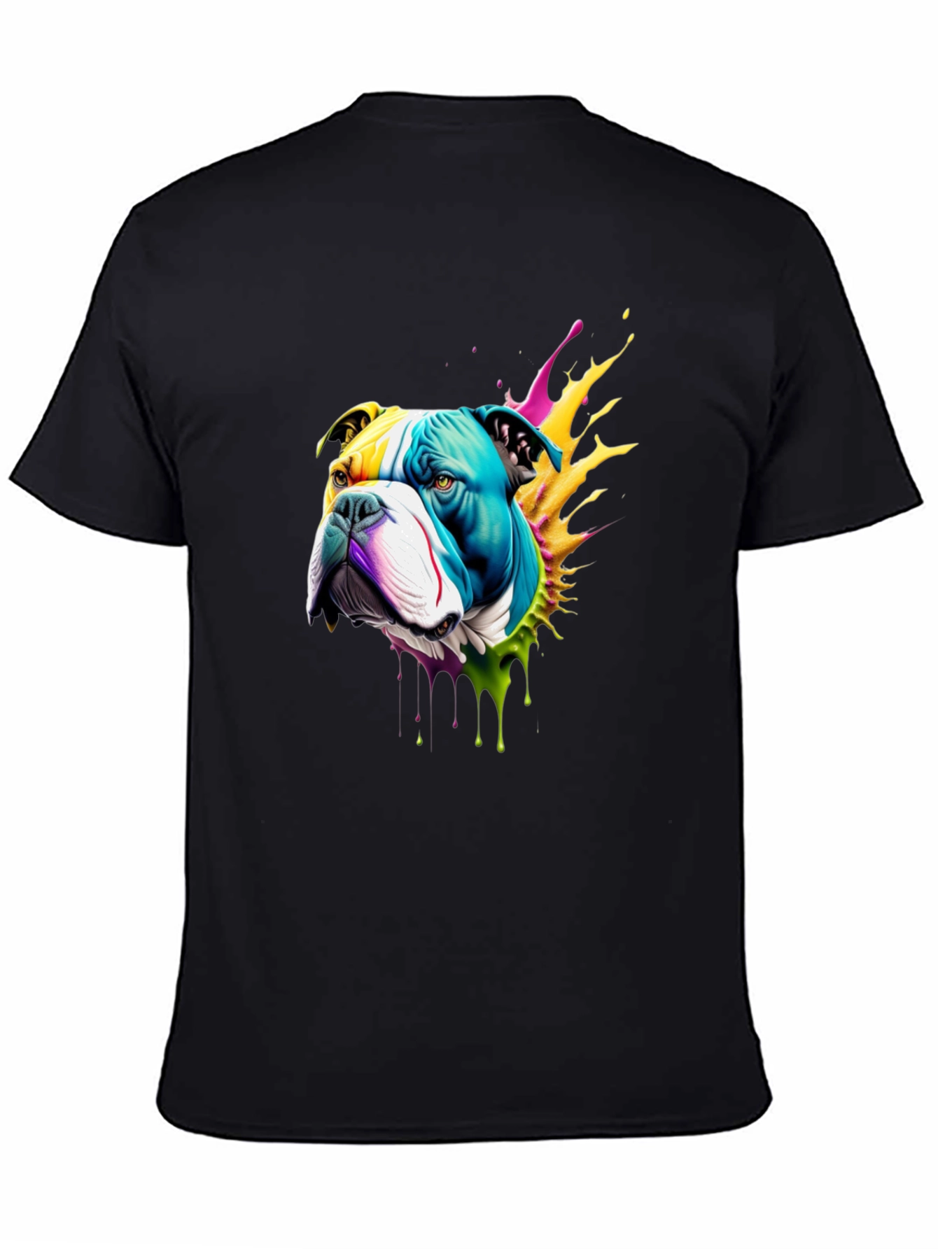 Colorful Bulldog Graphic T-Shirt