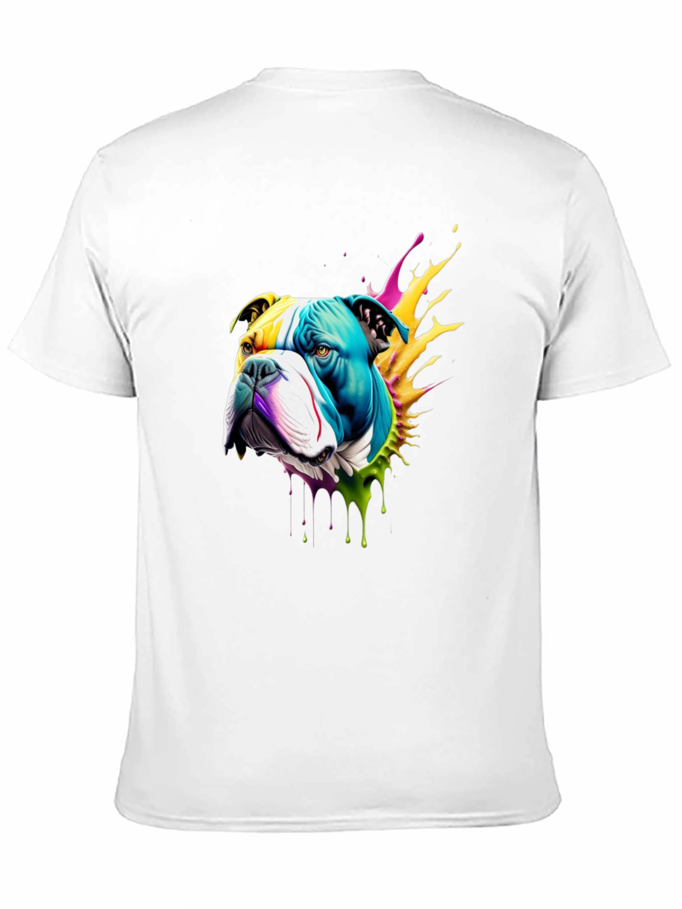 Colorful Bulldog Graphic T-Shirt