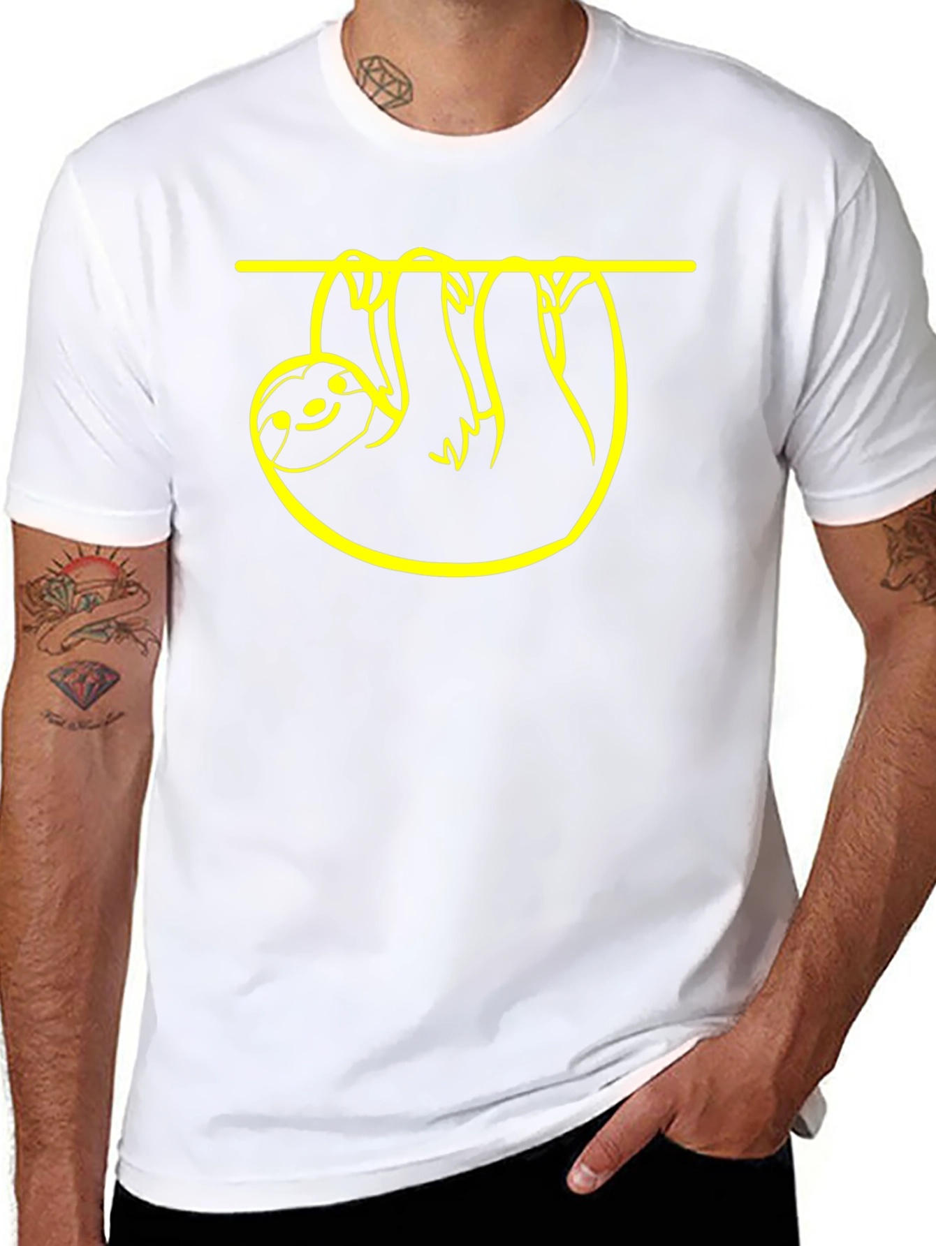 Sloth Graphic Tee -  Relaxed Style