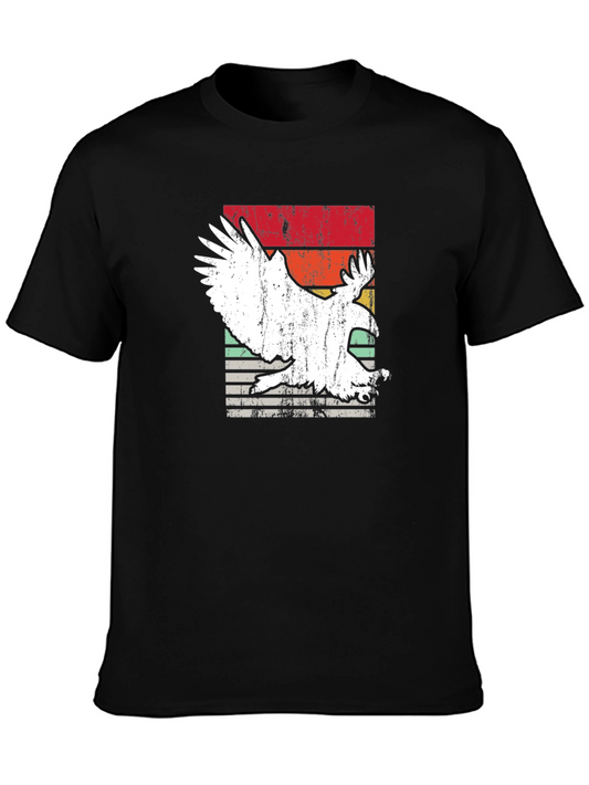 Retro Eagle Graphic Tee - Vintage Style Black T-Shirt