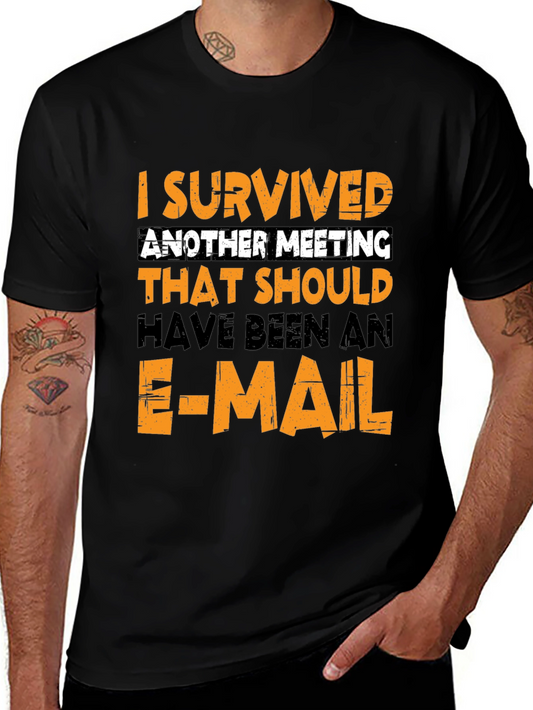 I Survived Another Meeting Black T-Shirt