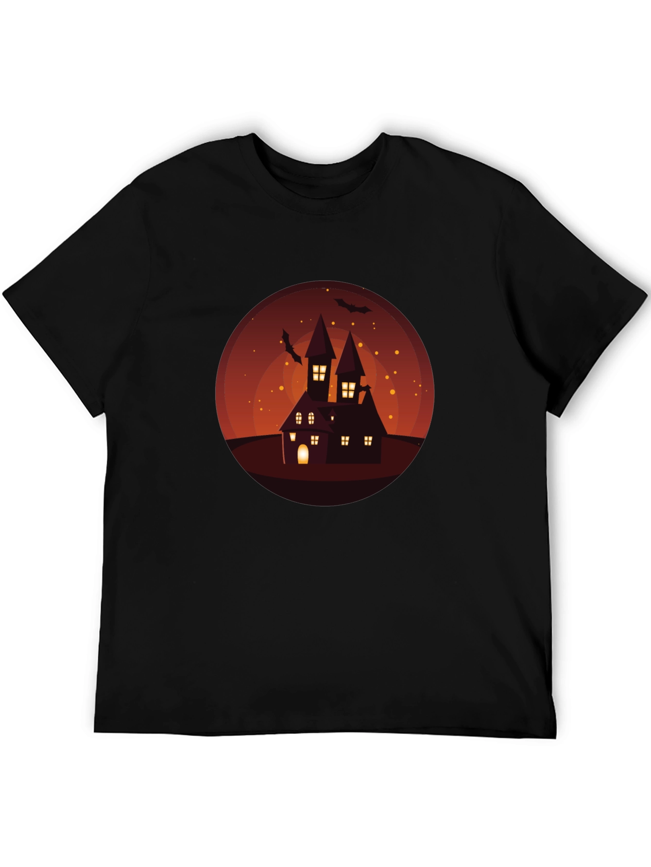 Spooky Halloween Haunted House Graphic Tee