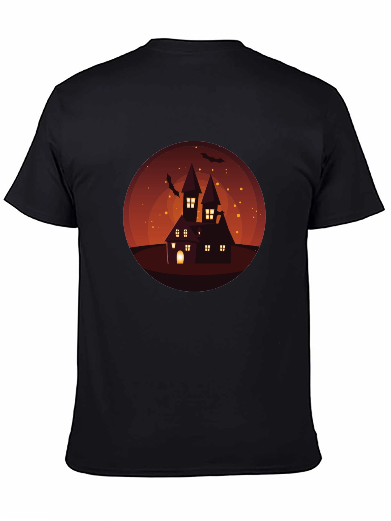 Spooky Halloween Haunted House Graphic Tee