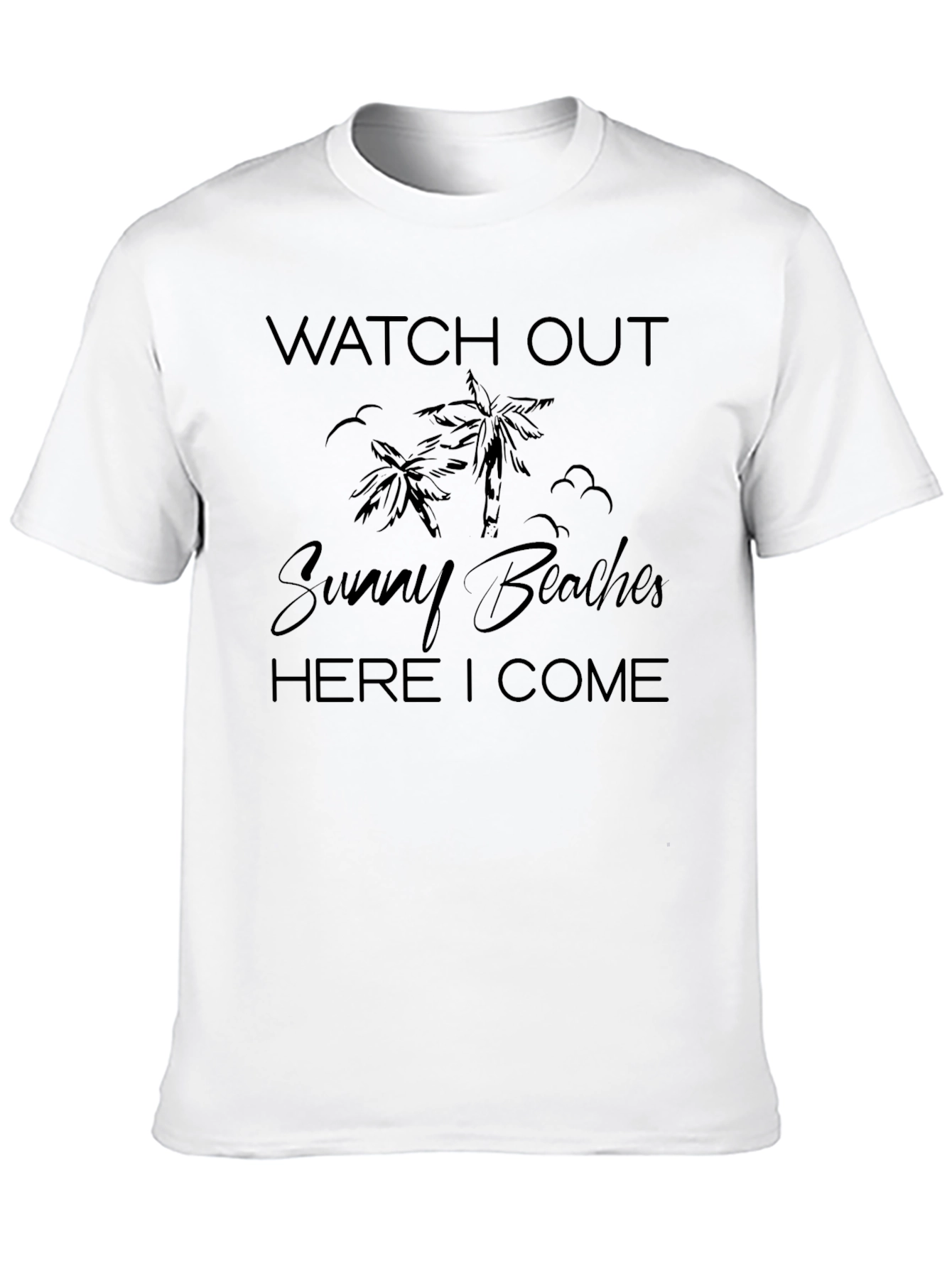 Sunny Beaches Mens Black T-Shirt