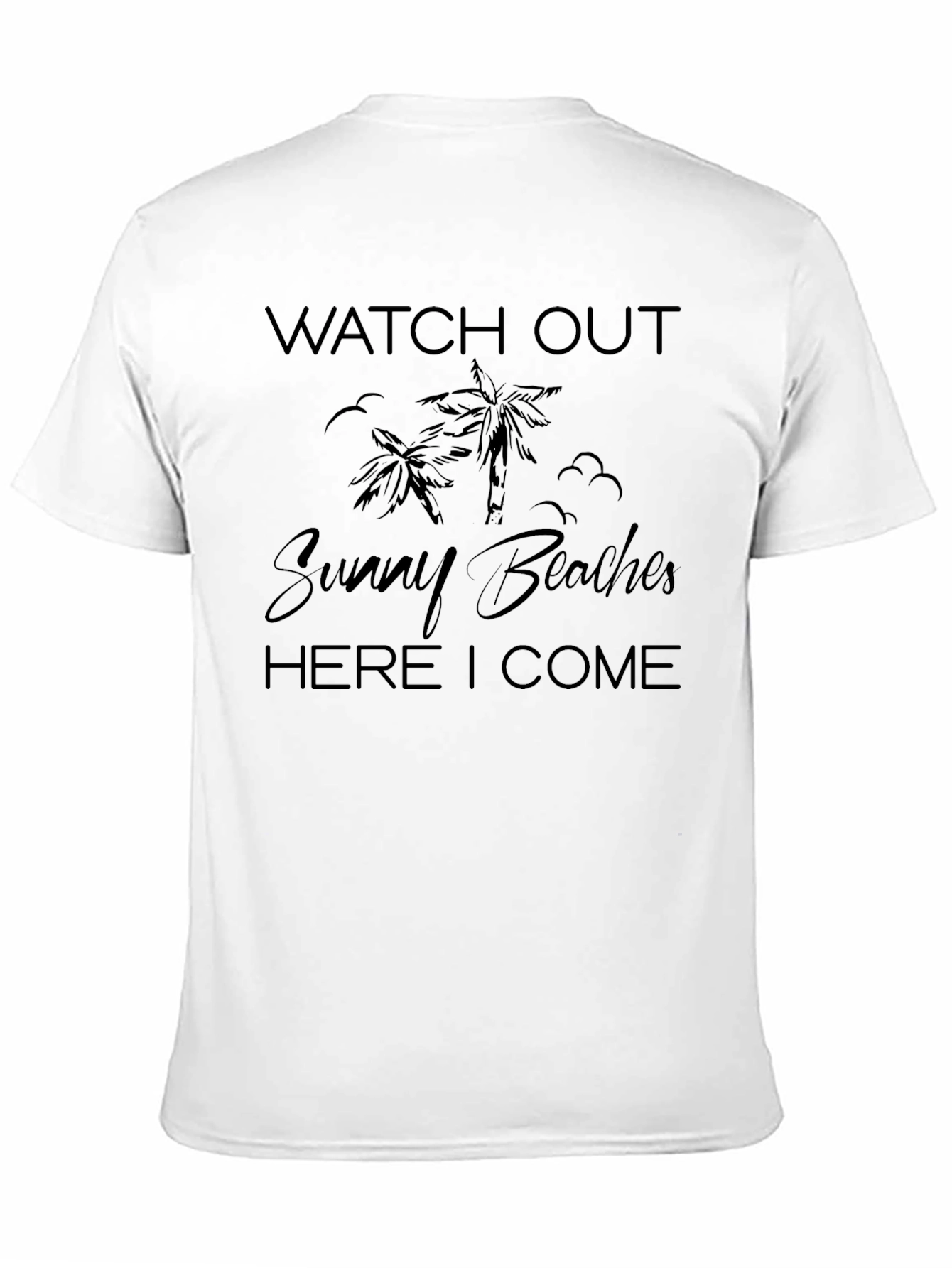 Sunny Beaches Mens Black T-Shirt