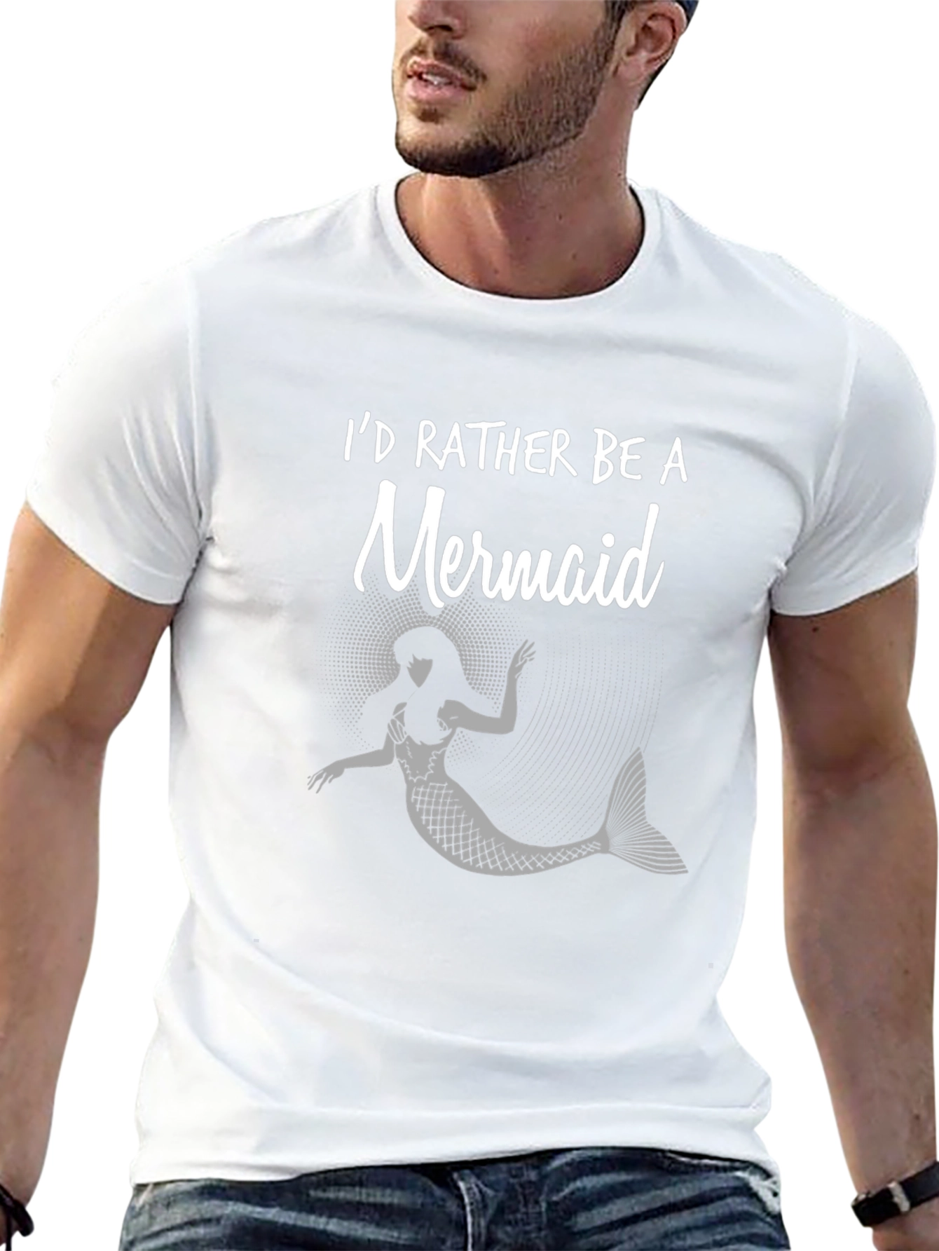 Id Rather Be A Mermaid Black T-Shirt