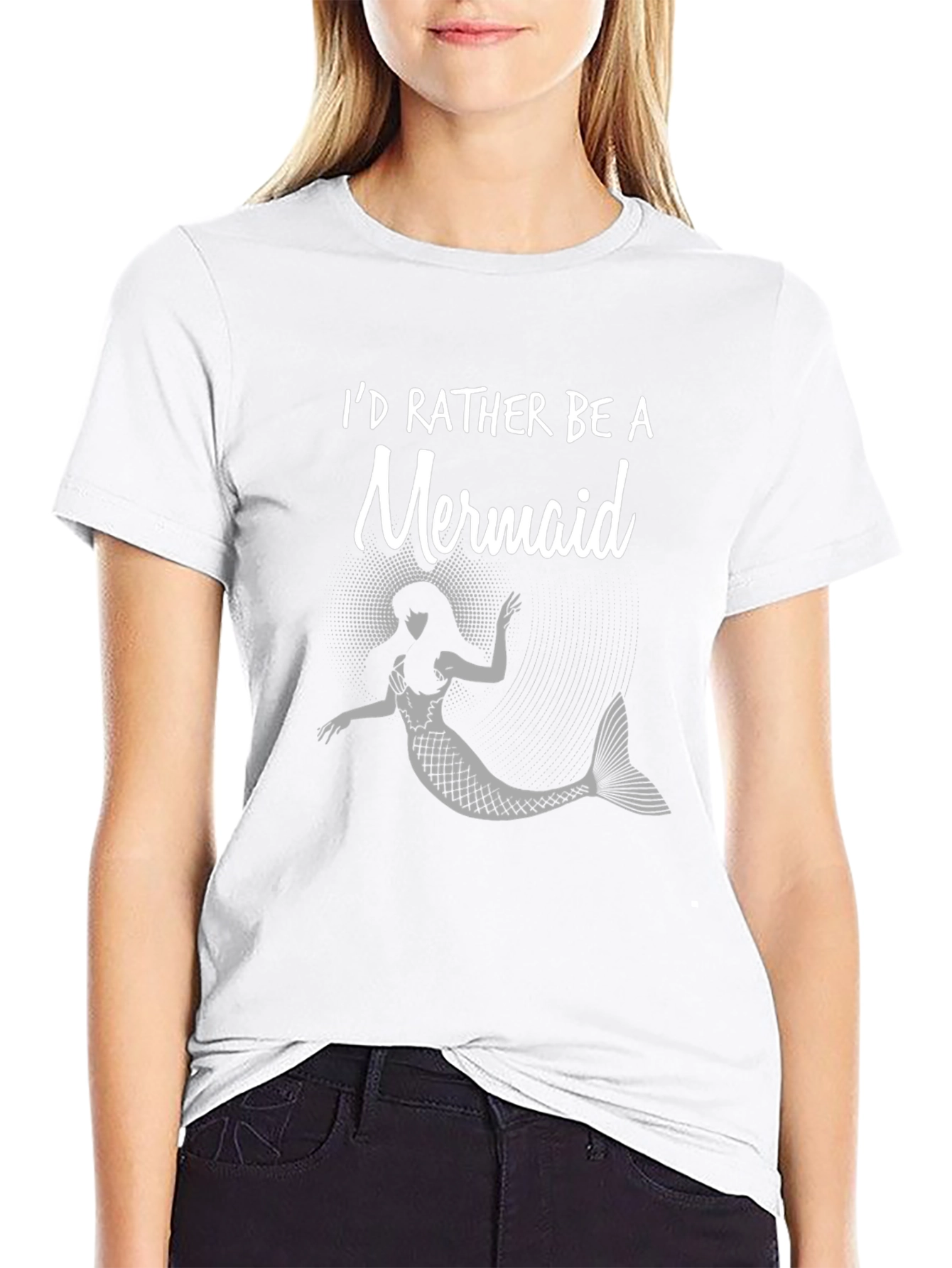 Id Rather Be A Mermaid Black T-Shirt