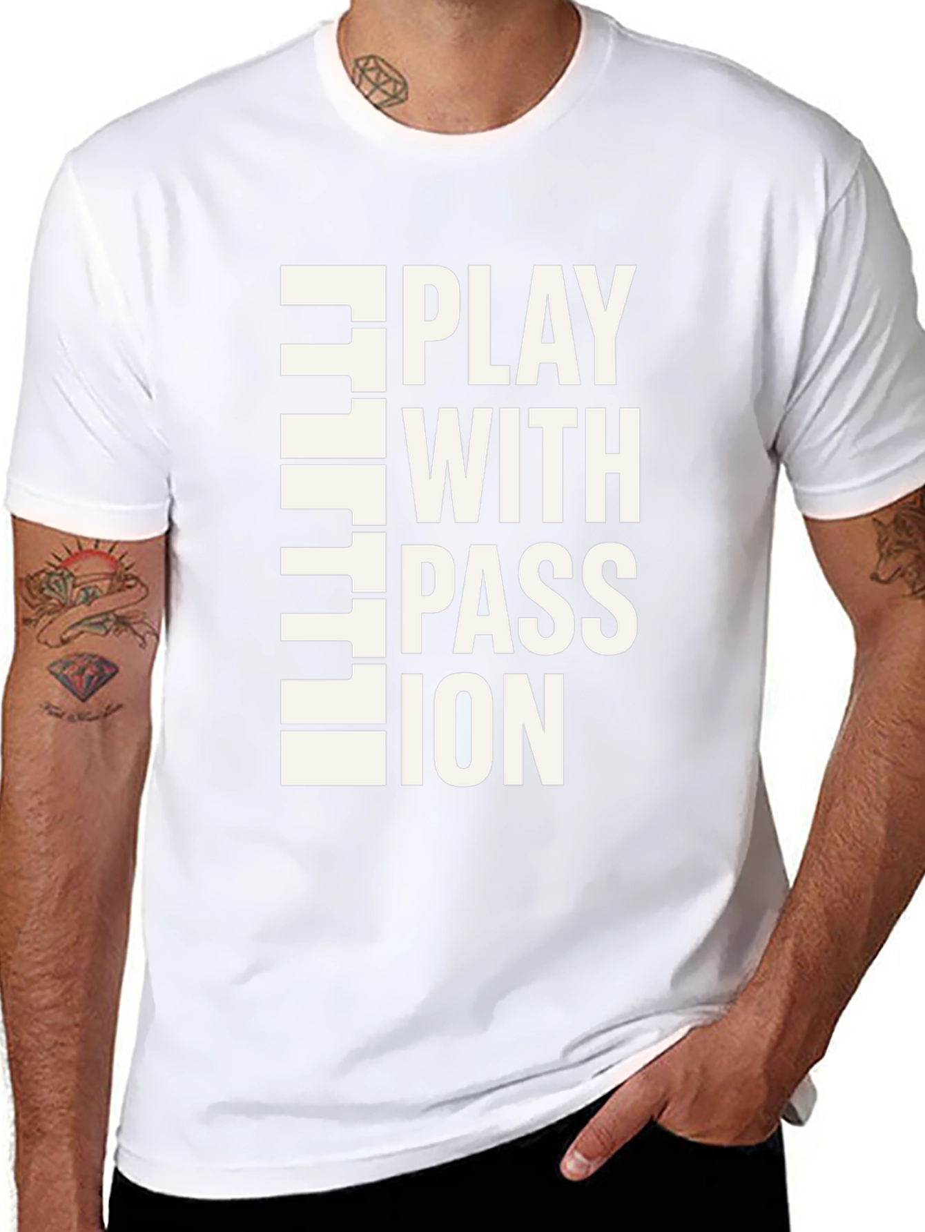 Play With Passion Black Graphic T-Shirt