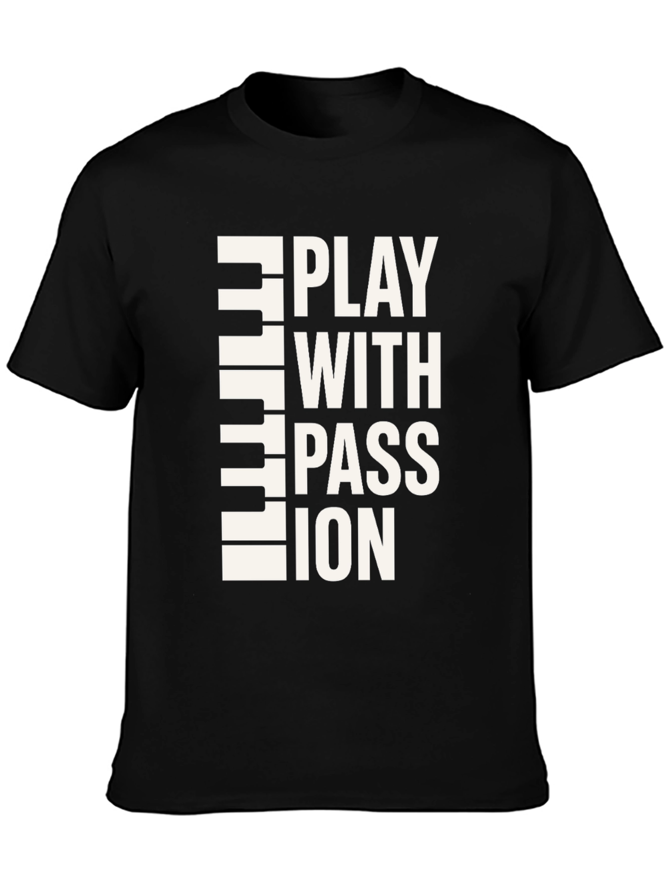 Play With Passion Black Graphic T-Shirt
