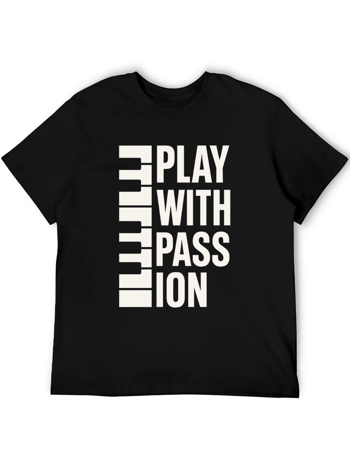 Play With Passion Black Graphic T-Shirt