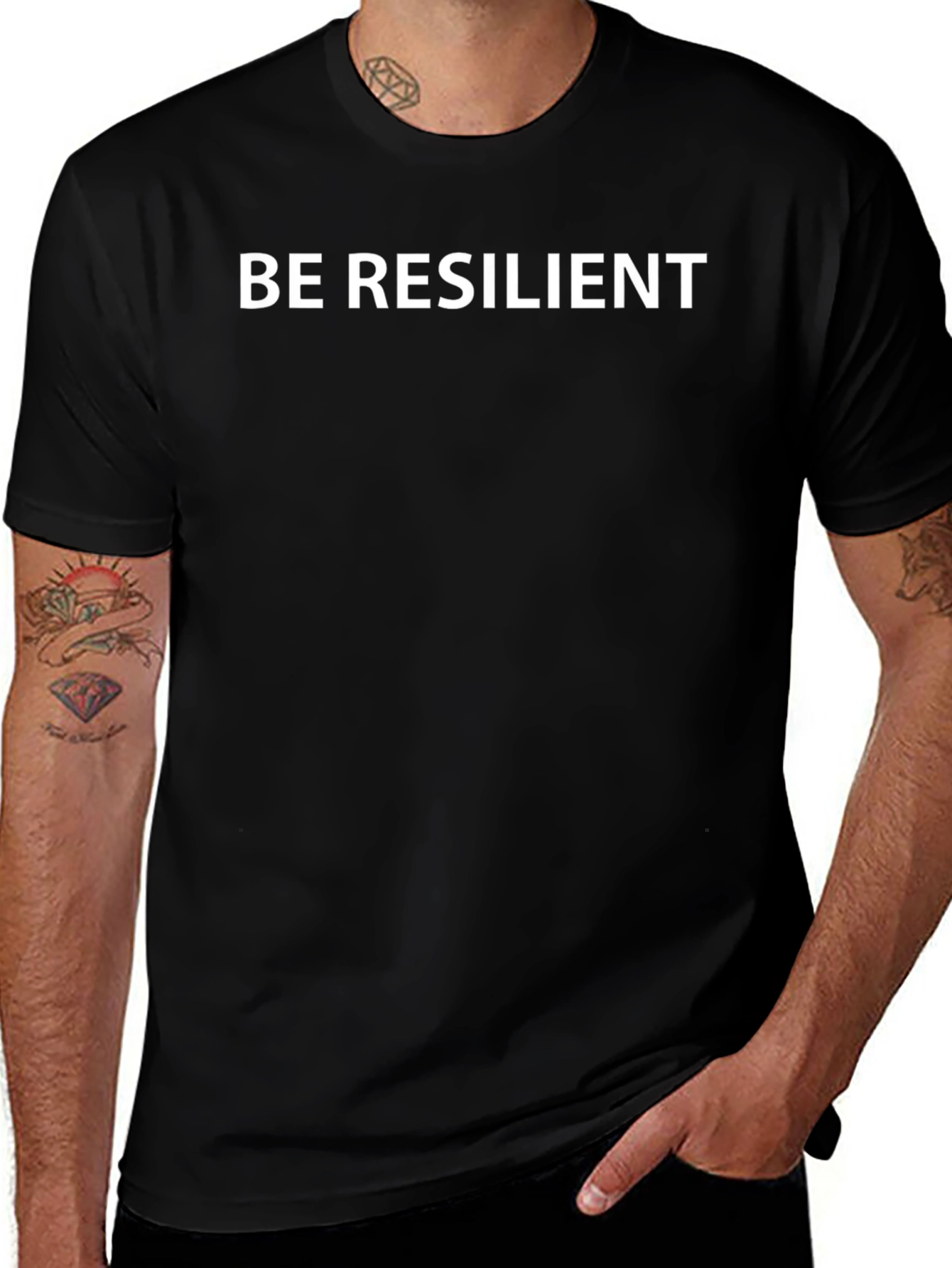 Be Resilient Black Tee - Motivational Style
