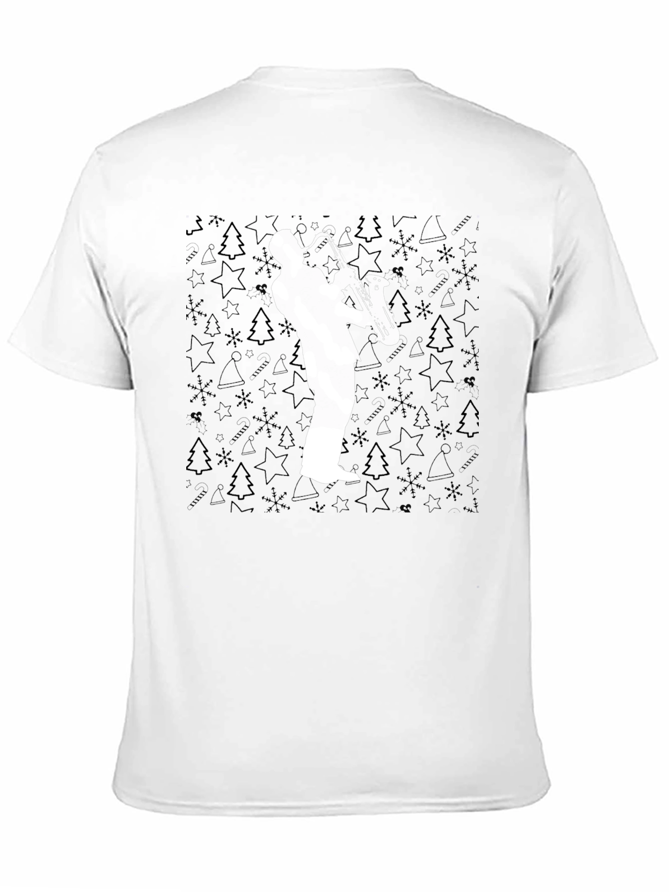 Saxophone Player Graphic Tee - Black Cotton T-Shirt