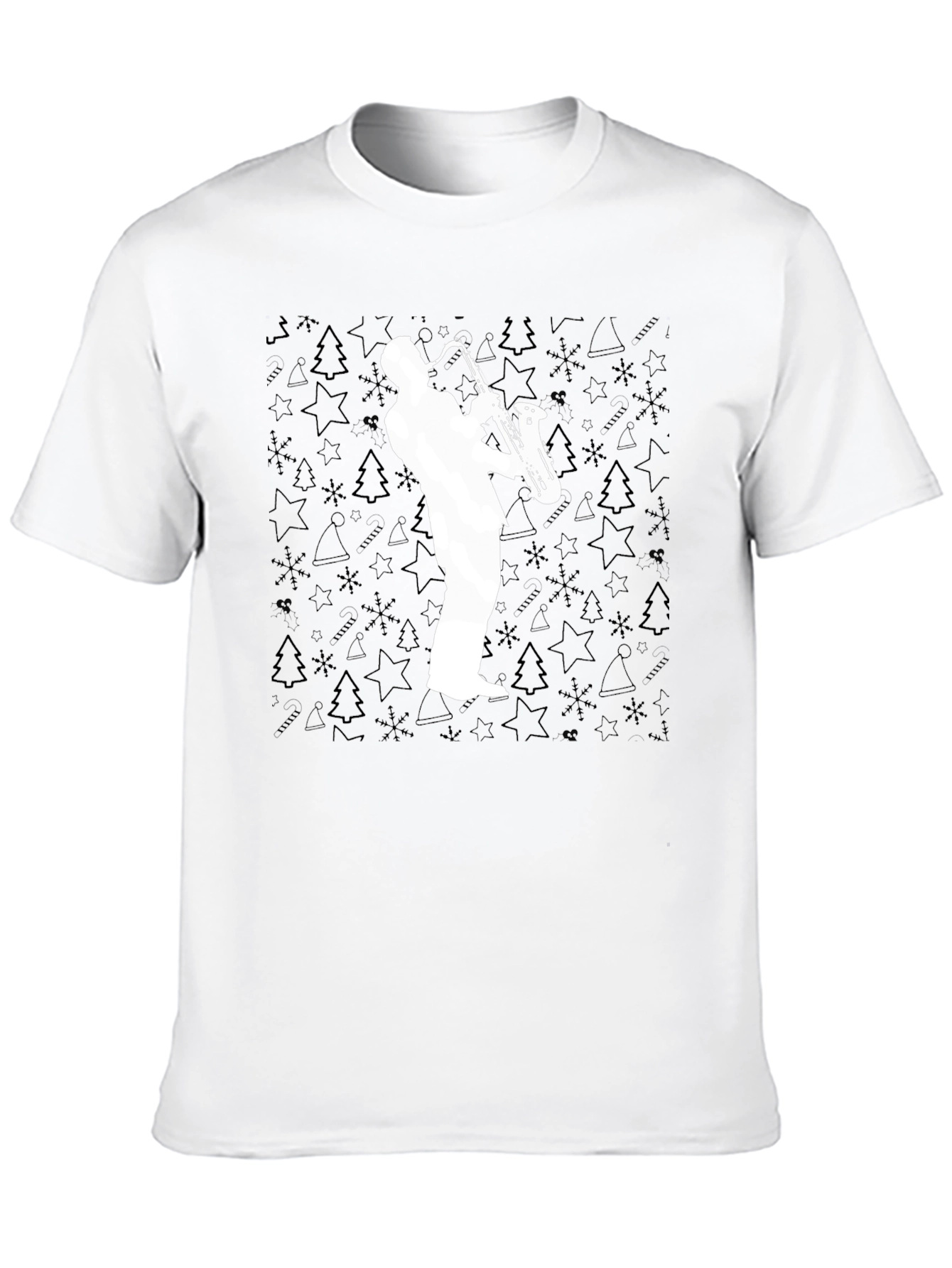 Saxophone Player Graphic Tee - Black Cotton T-Shirt