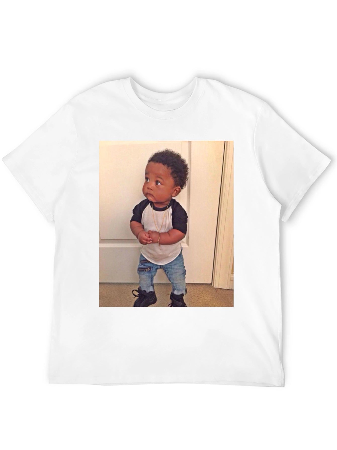 Black T-Shirt with Baby Image