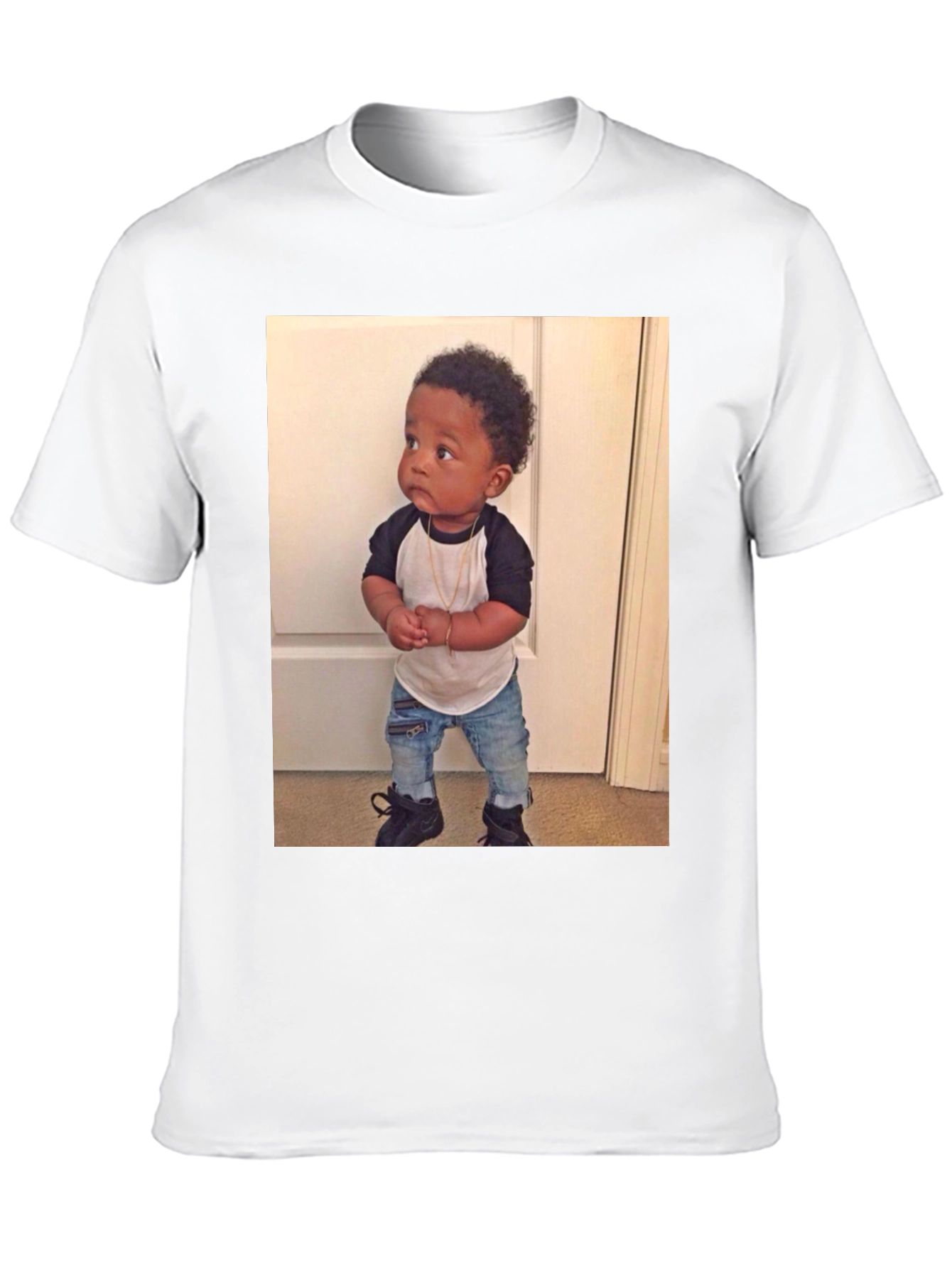 Black T-Shirt with Baby Image