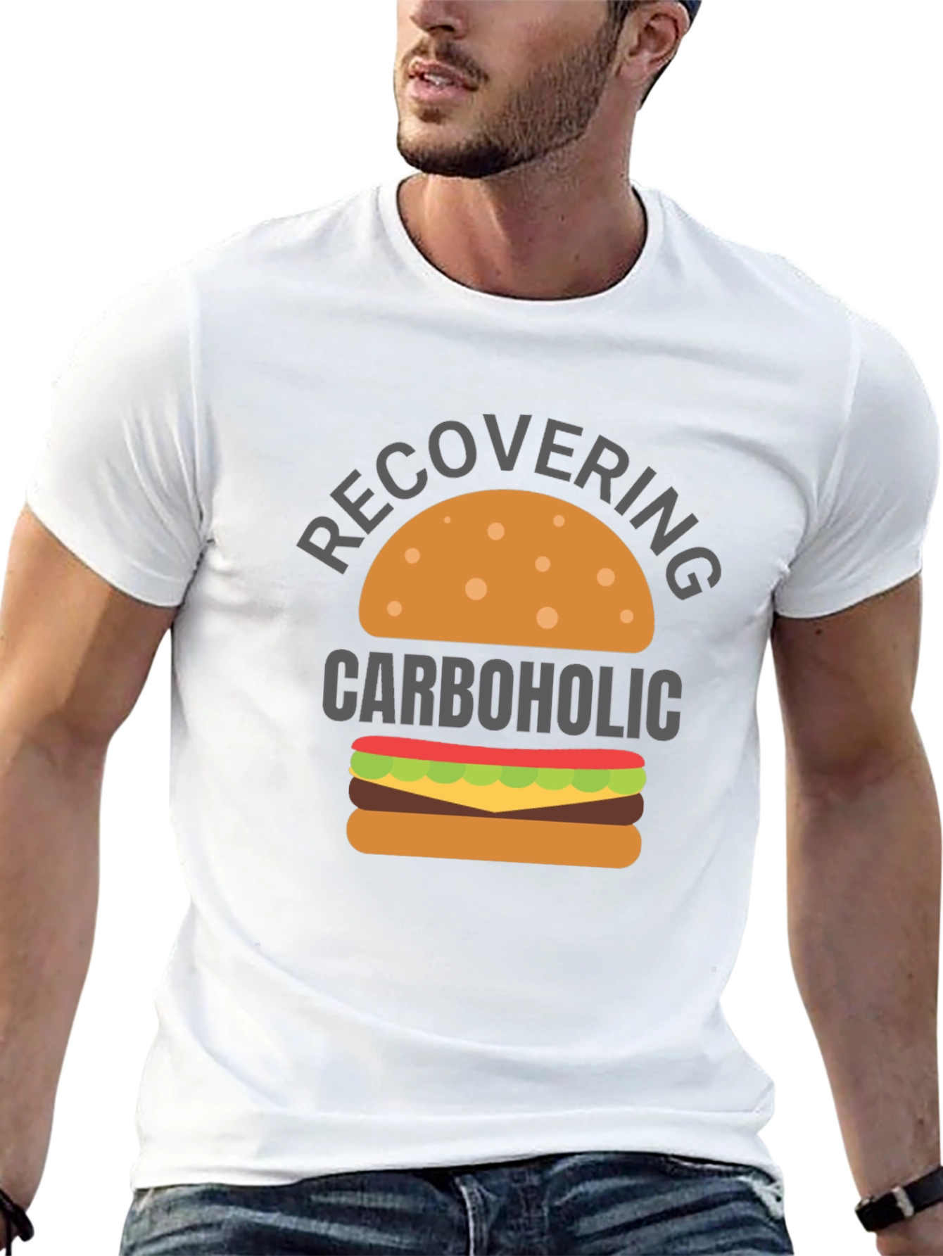 Recovering Carboholic T-Shirt - Funny Foodie Tee