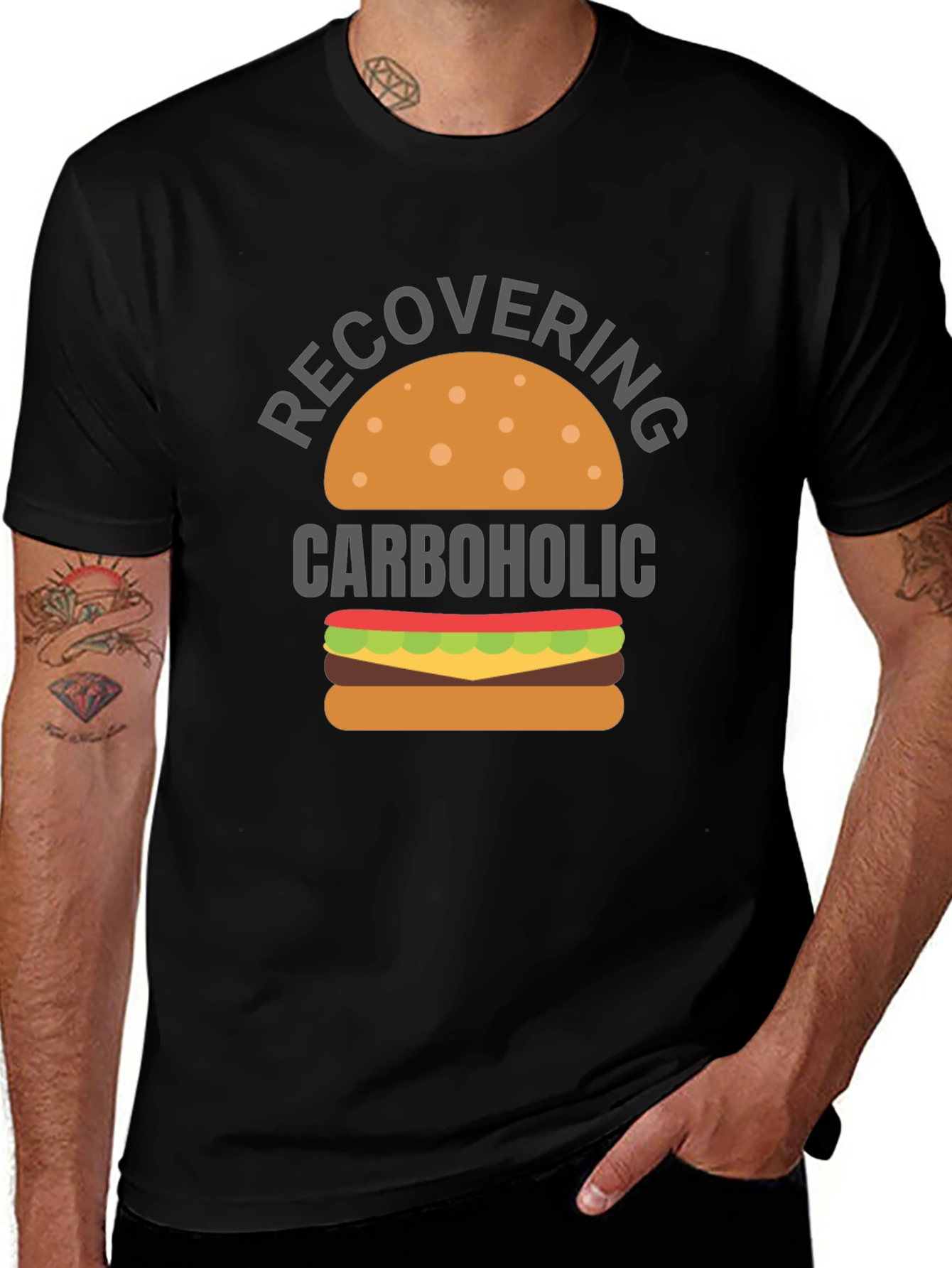 Recovering Carboholic T-Shirt - Funny Foodie Tee