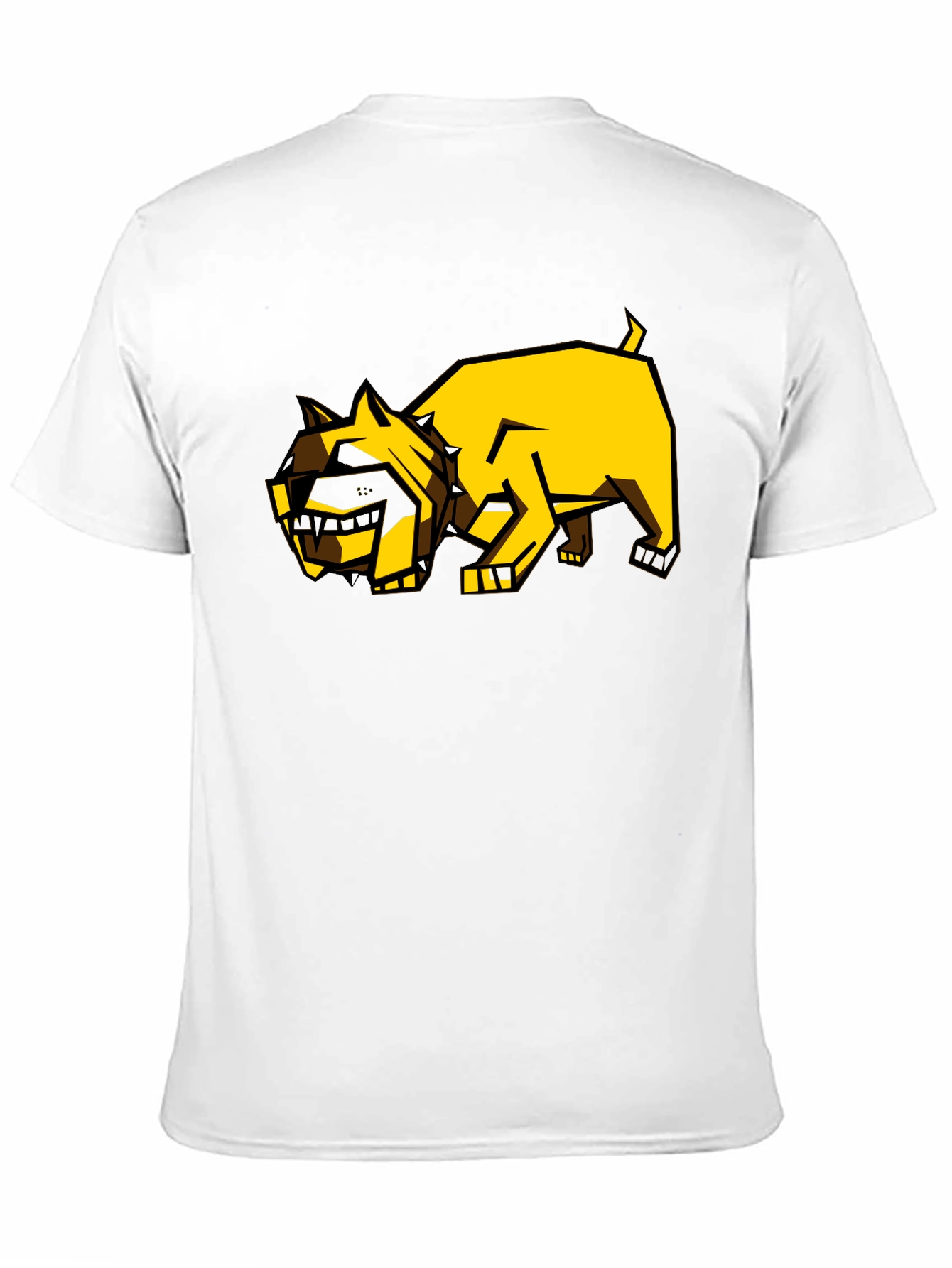 Geometric Dog Graphic Tee - Black Casual Shirt