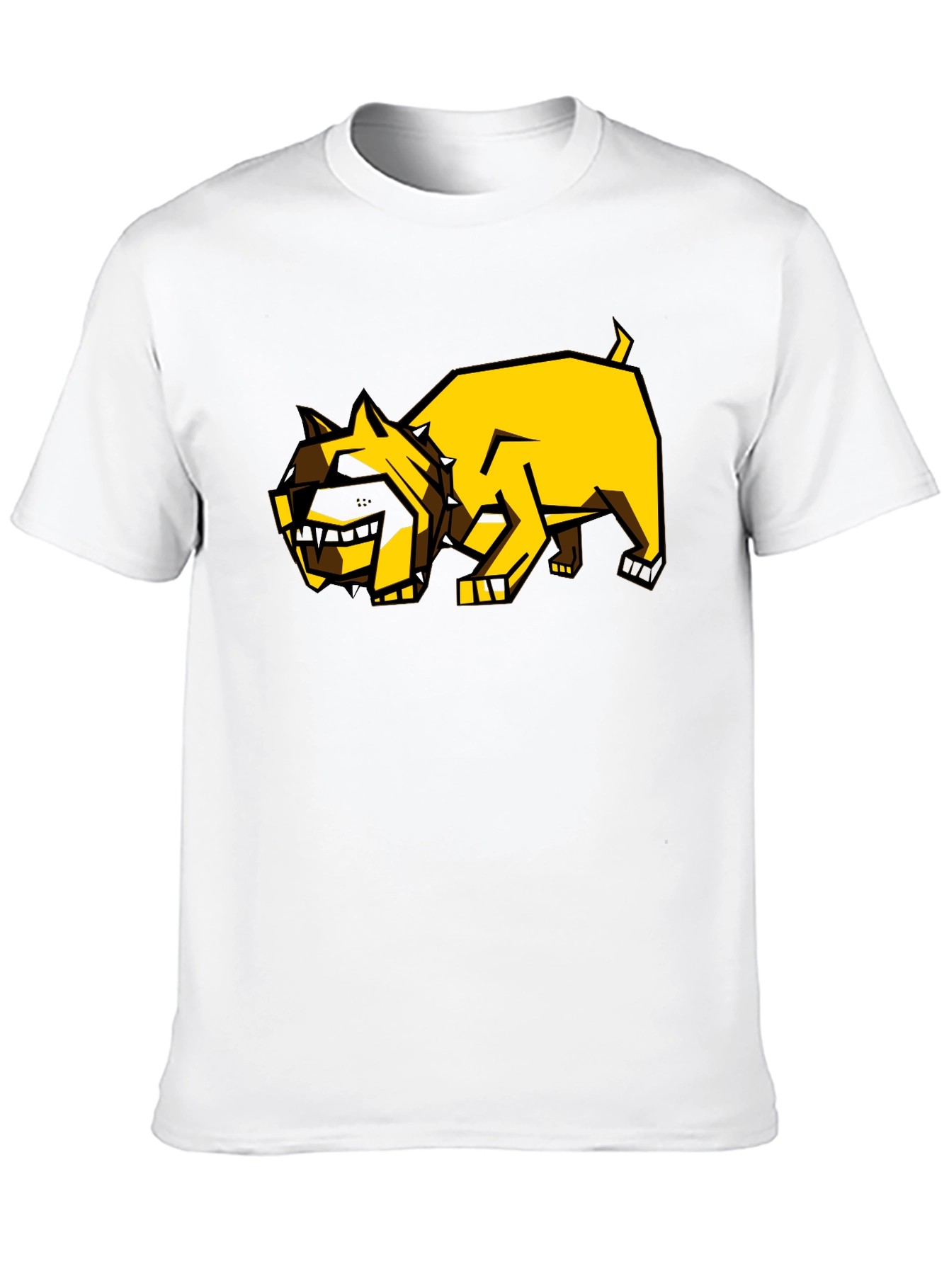 Geometric Dog Graphic Tee - Black Casual Shirt