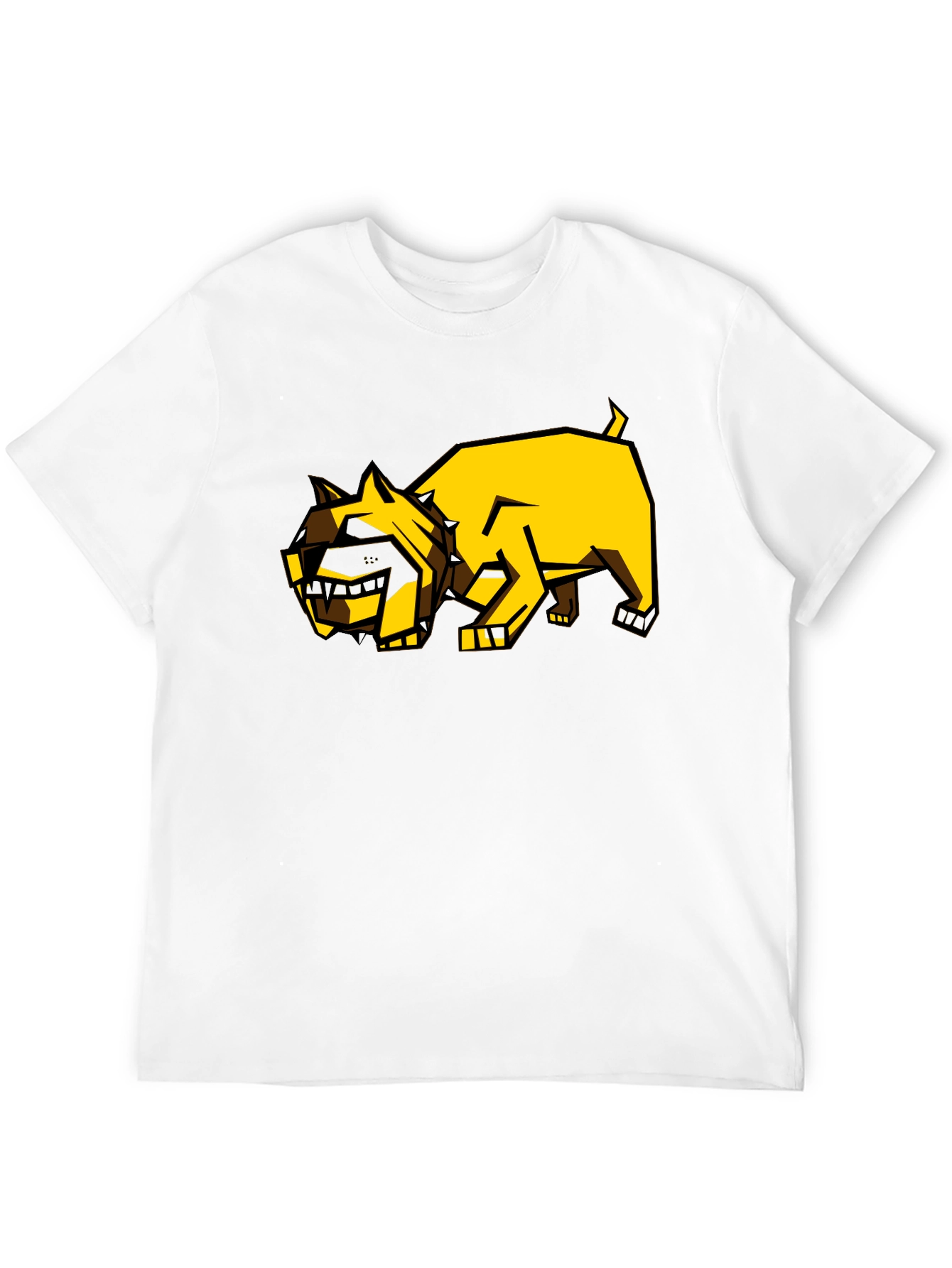 Geometric Dog Graphic Tee - Black Casual Shirt