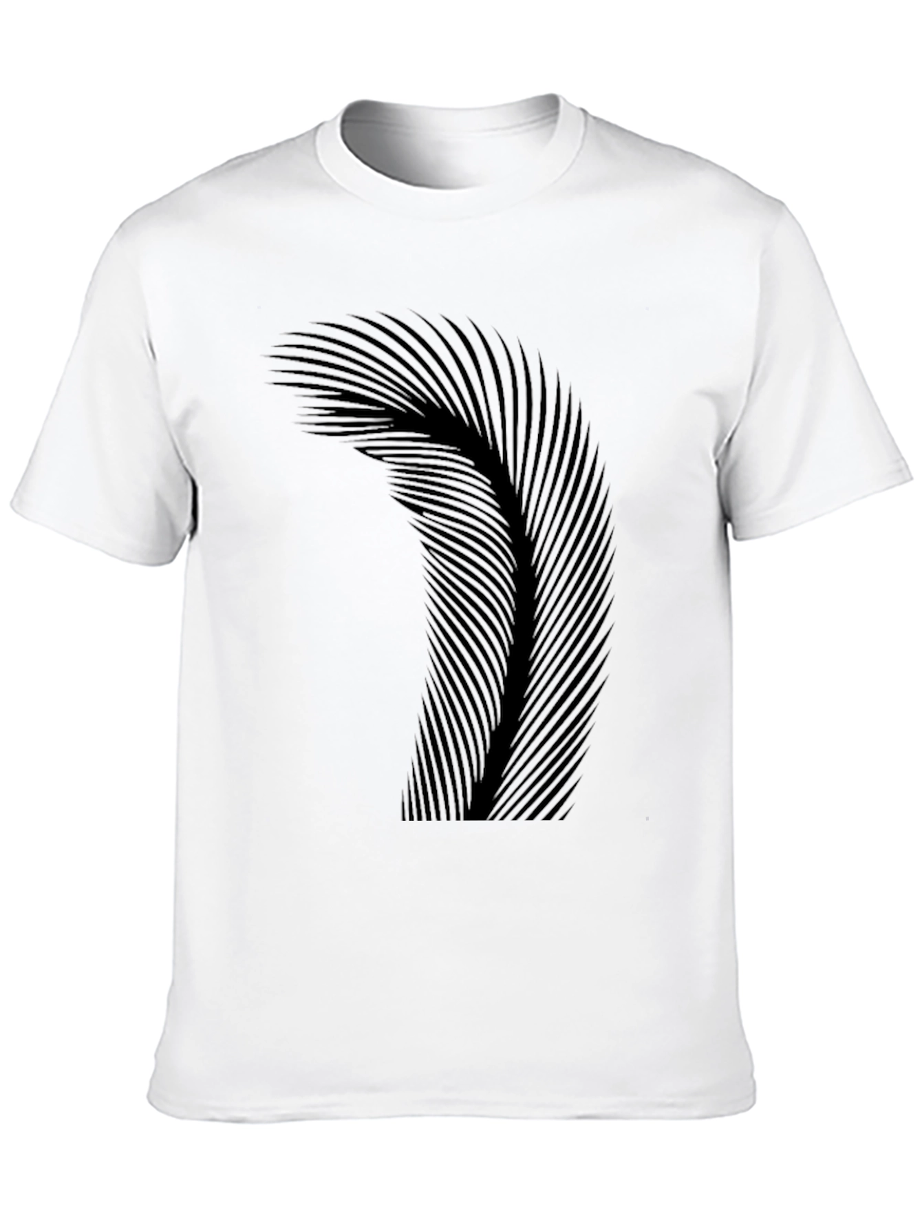 Abstract Feather Graphic Black T-Shirt