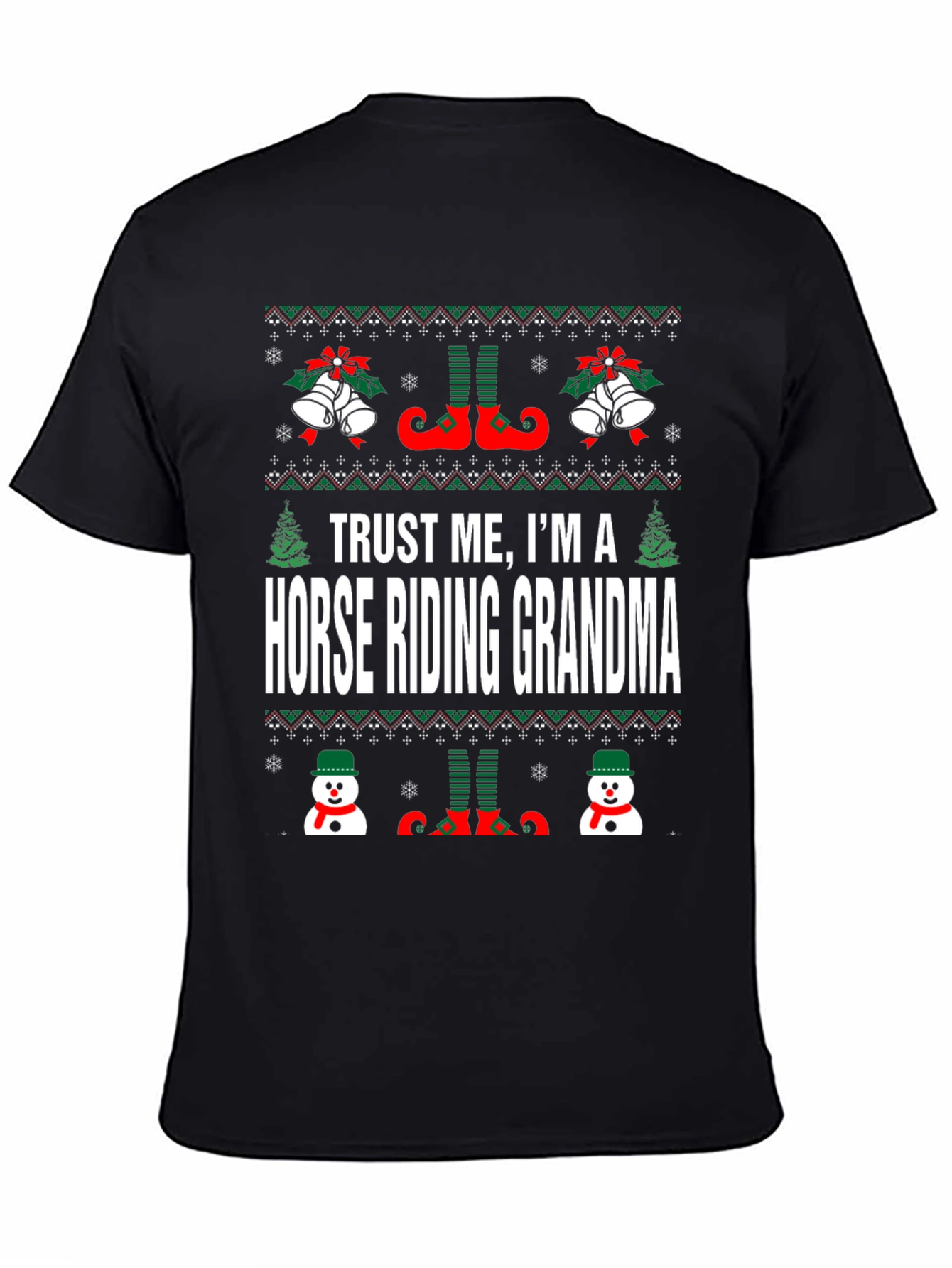 Horse Riding Grandma Christmas T-Shirt