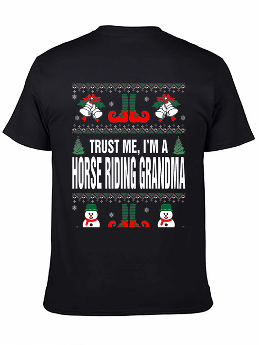 Horse Riding Grandma Christmas T-Shirt