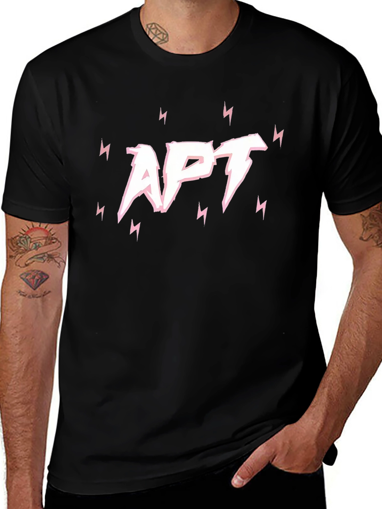 APT Lightning Bolt Graphic Tee - Black